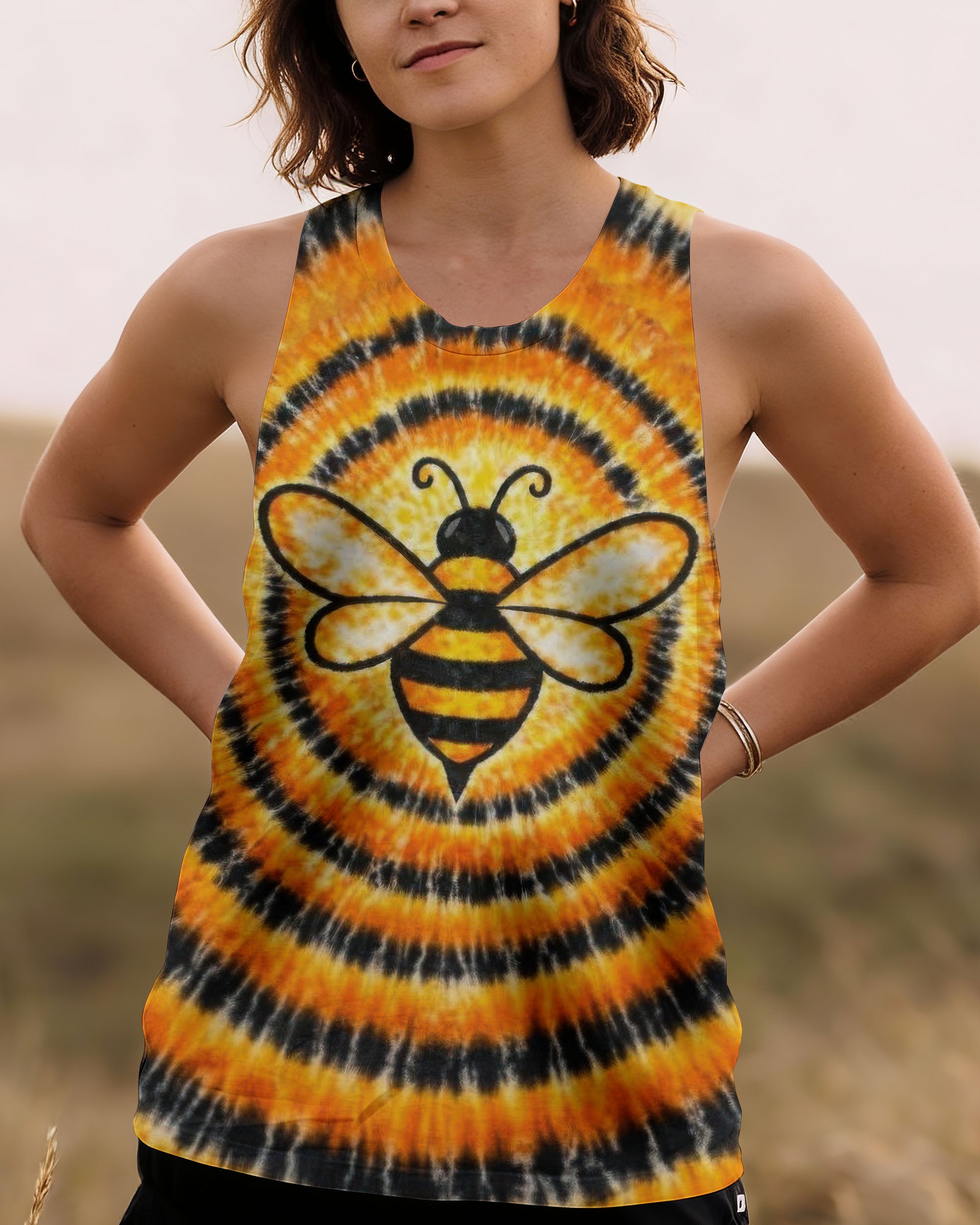 BEE ORANGE & BLACK SWIRL ALL OVER PRINT - TLTW2712251