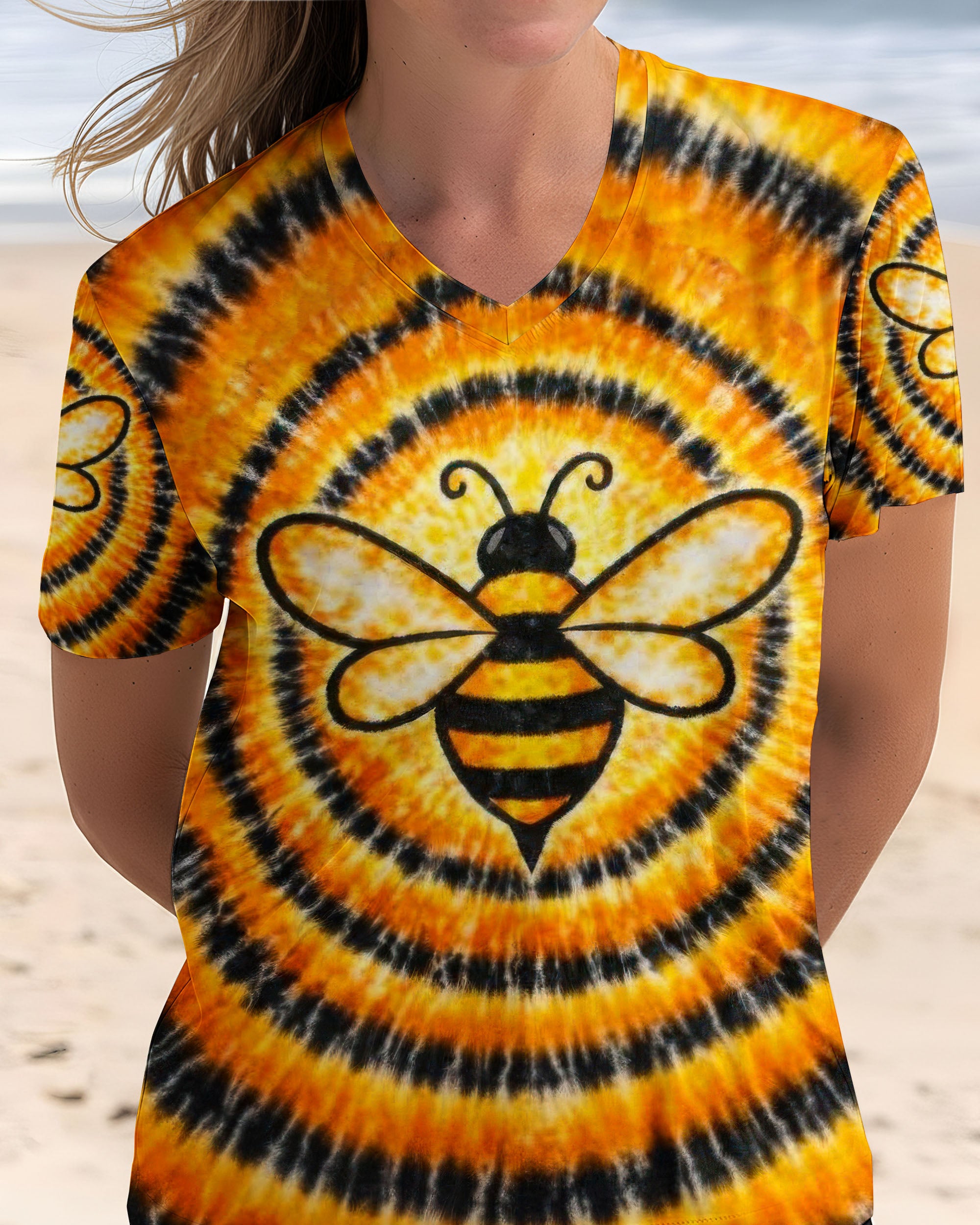 BEE ORANGE & BLACK SWIRL ALL OVER PRINT - TLTW2712251