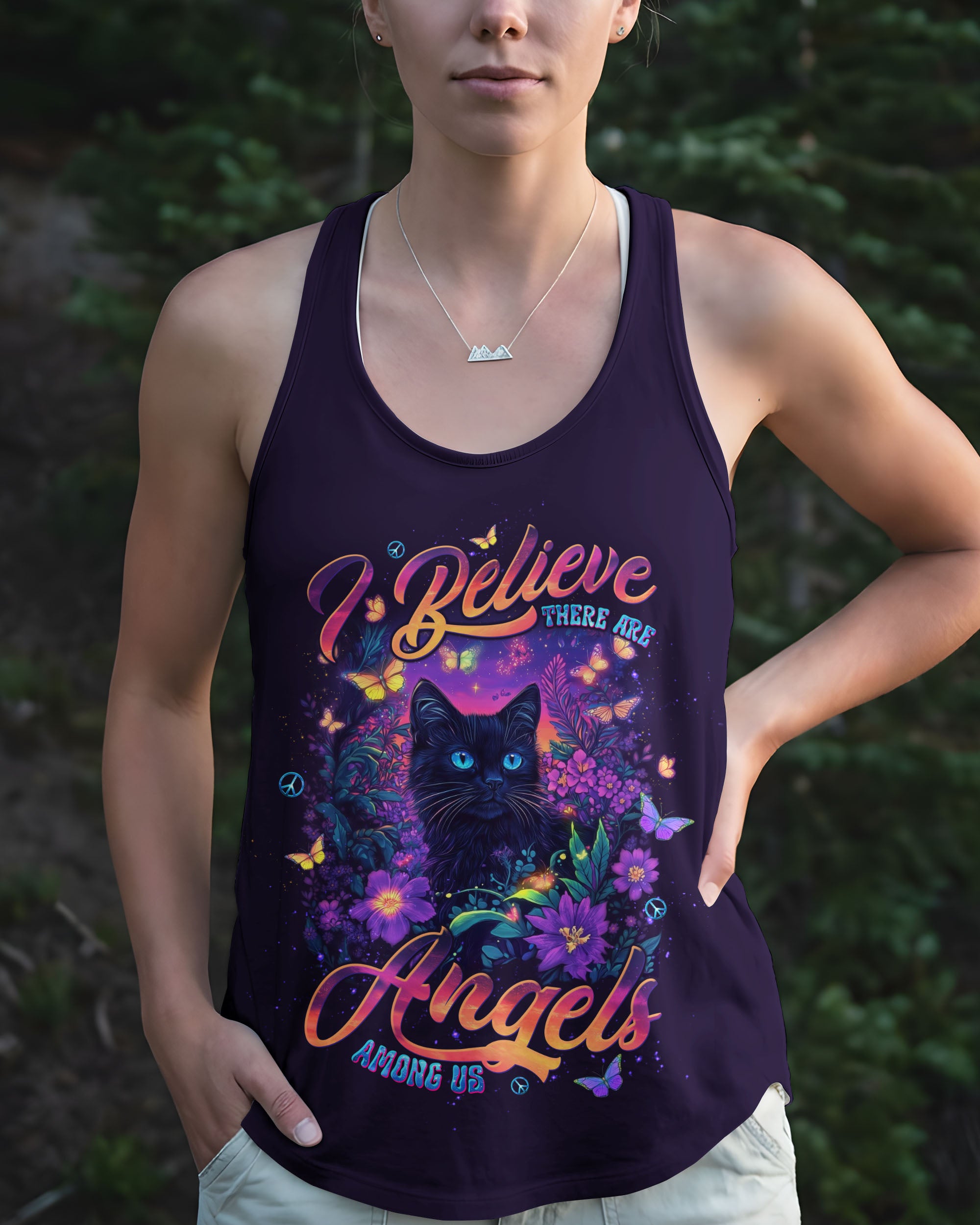 I BELIEVE THERE ARE ANGELS AMONG US CAT ALL OVER PRINT - TLTW2712252