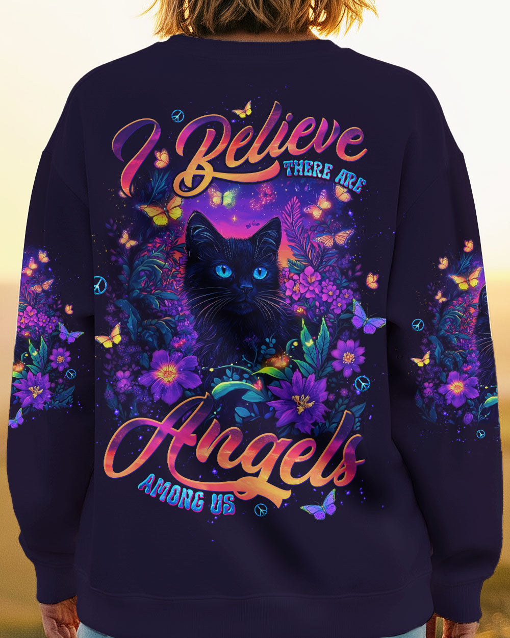 I BELIEVE THERE ARE ANGELS AMONG US CAT ALL OVER PRINT - TLTW2712252