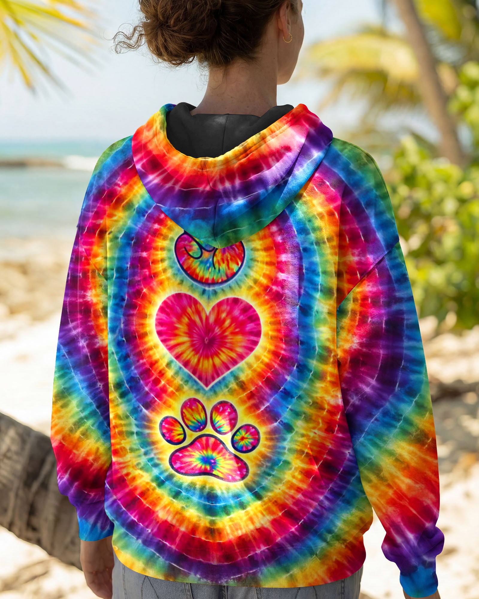 PEACE LOVE DOG PAW COLORFUL SWIRL ALL OVER PRINT - TLTW2802261