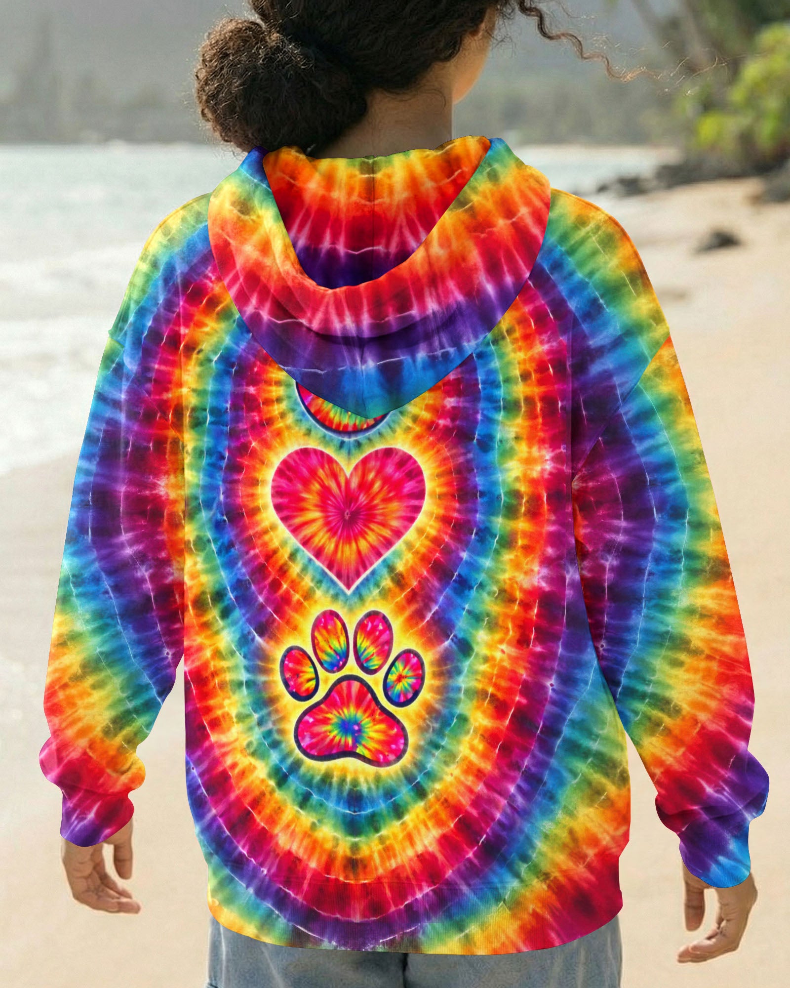 PEACE LOVE DOG PAW COLORFUL SWIRL ALL OVER PRINT - TLTW2802261