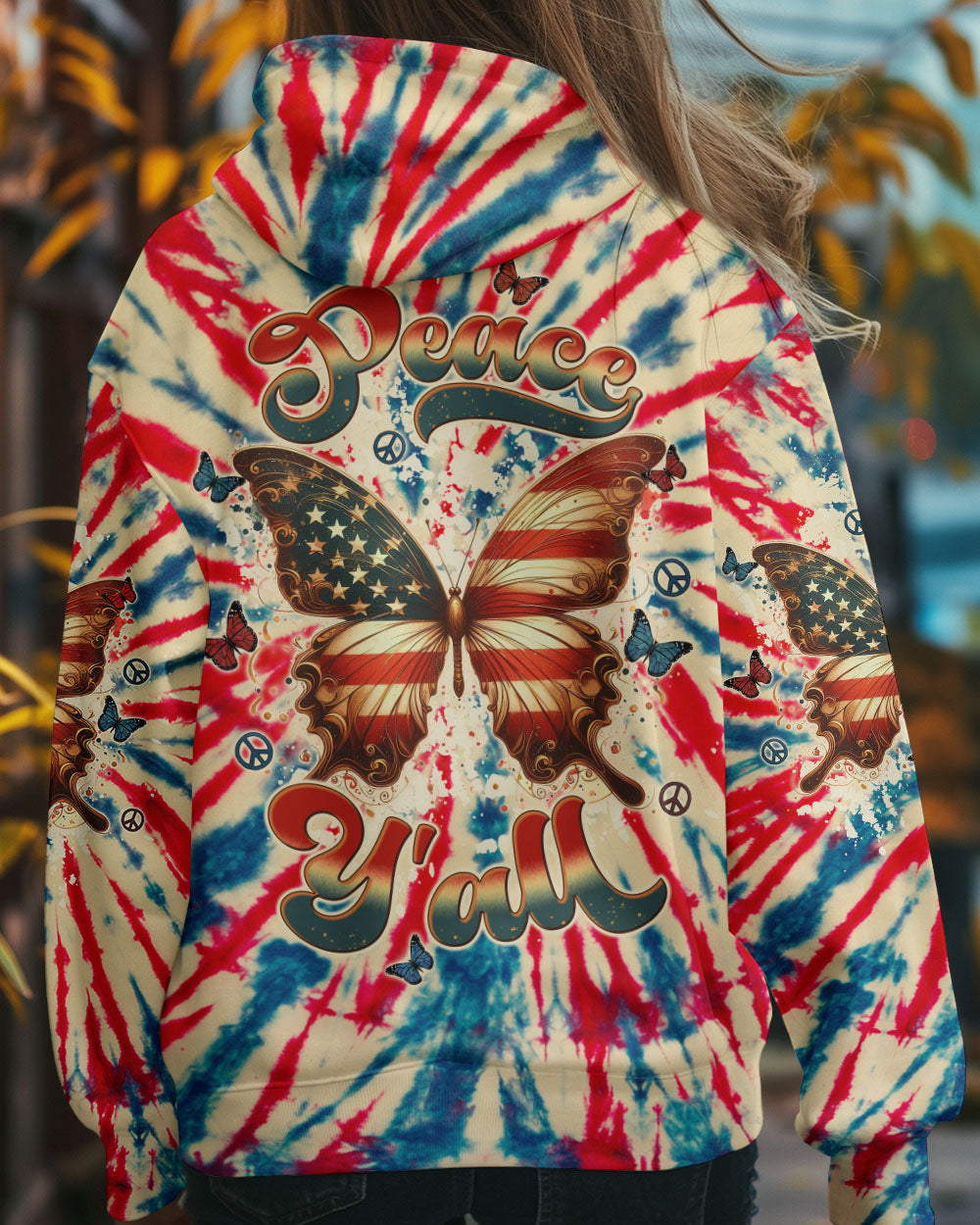 PEACE Y'ALL BUTTERFLY ALL OVER PRINT  - TLTW2805253