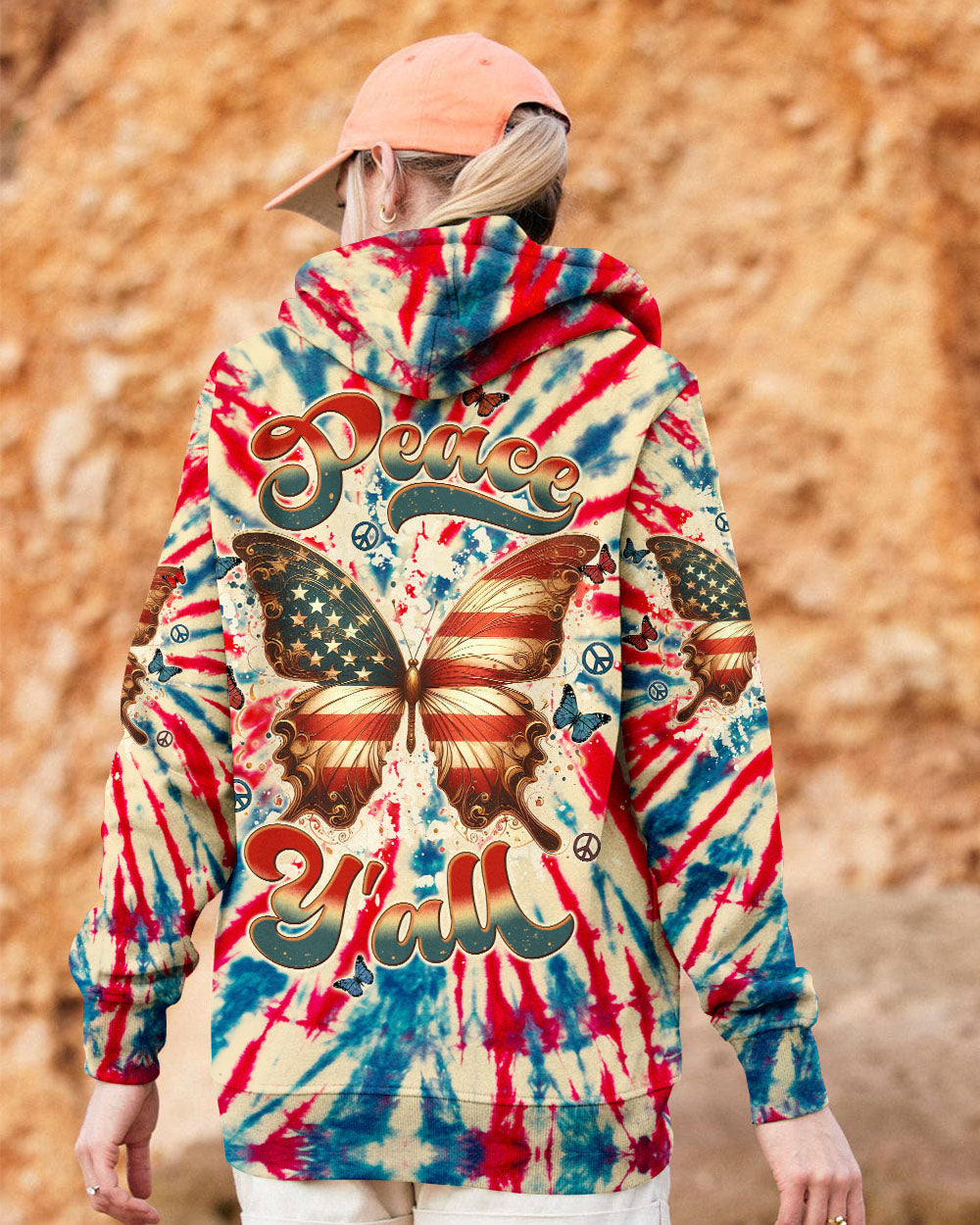 PEACE Y'ALL BUTTERFLY ALL OVER PRINT  - TLTW2805253
