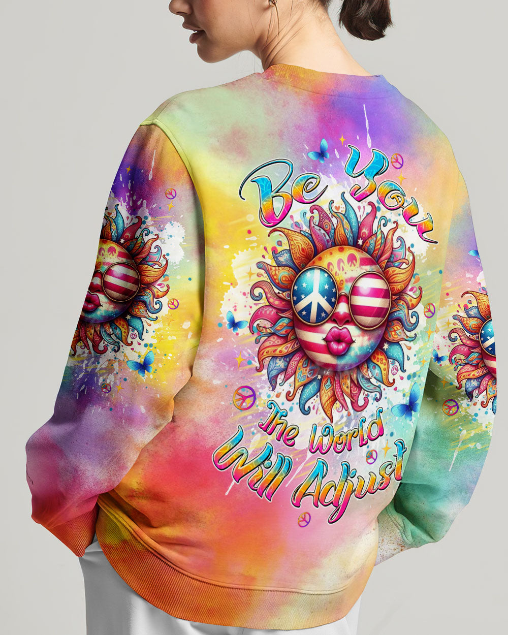 BE YOU THE WORLD WILL ADJUST HIPPIE SUN ALL OVER PRINT - TLTW2806244