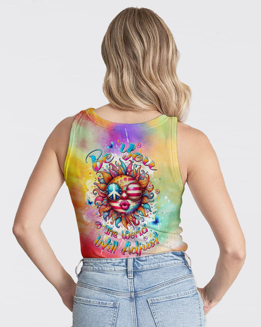 BE YOU THE WORLD WILL ADJUST HIPPIE SUN ALL OVER PRINT - TLTW2806244
