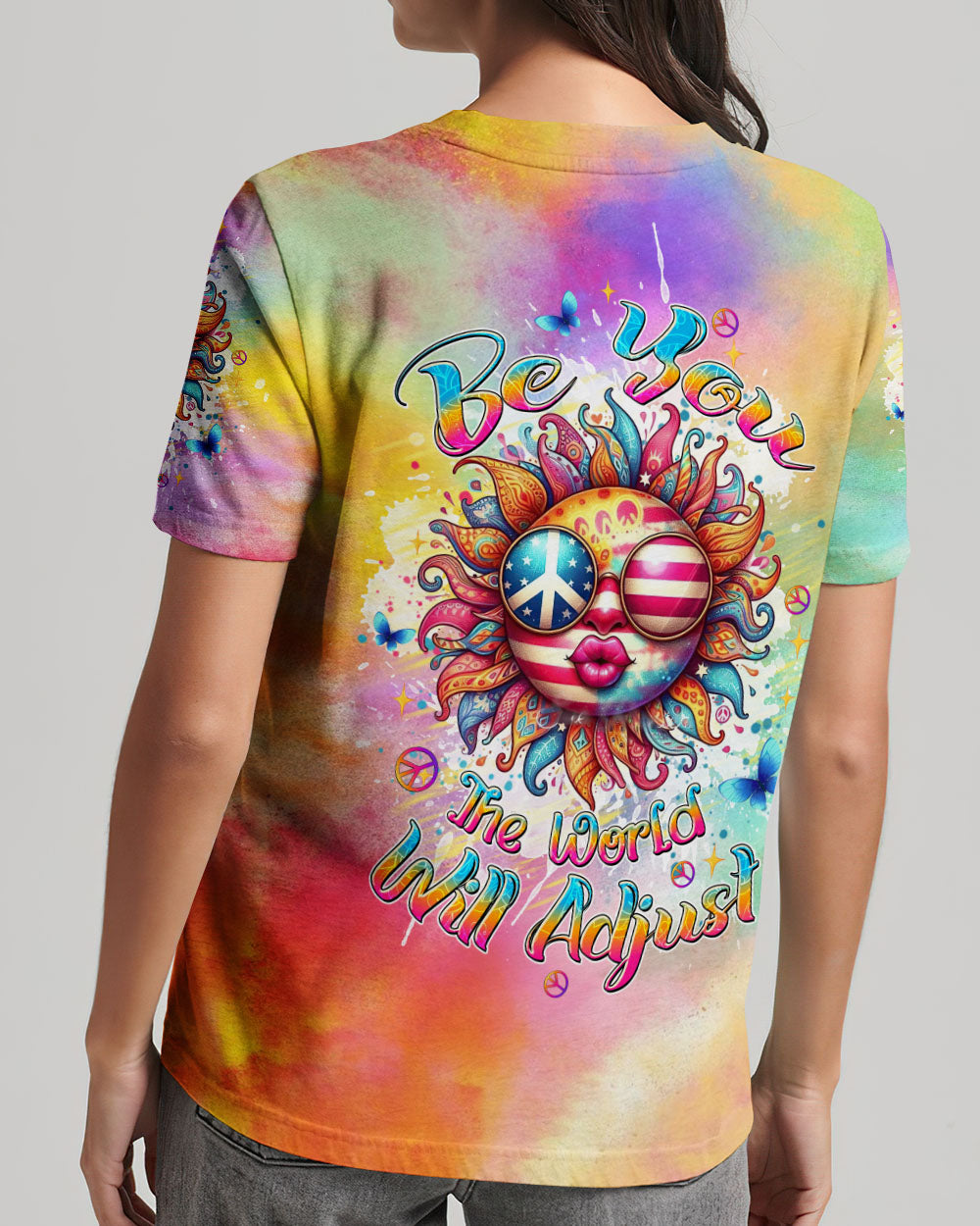 BE YOU THE WORLD WILL ADJUST HIPPIE SUN ALL OVER PRINT - TLTW2806244
