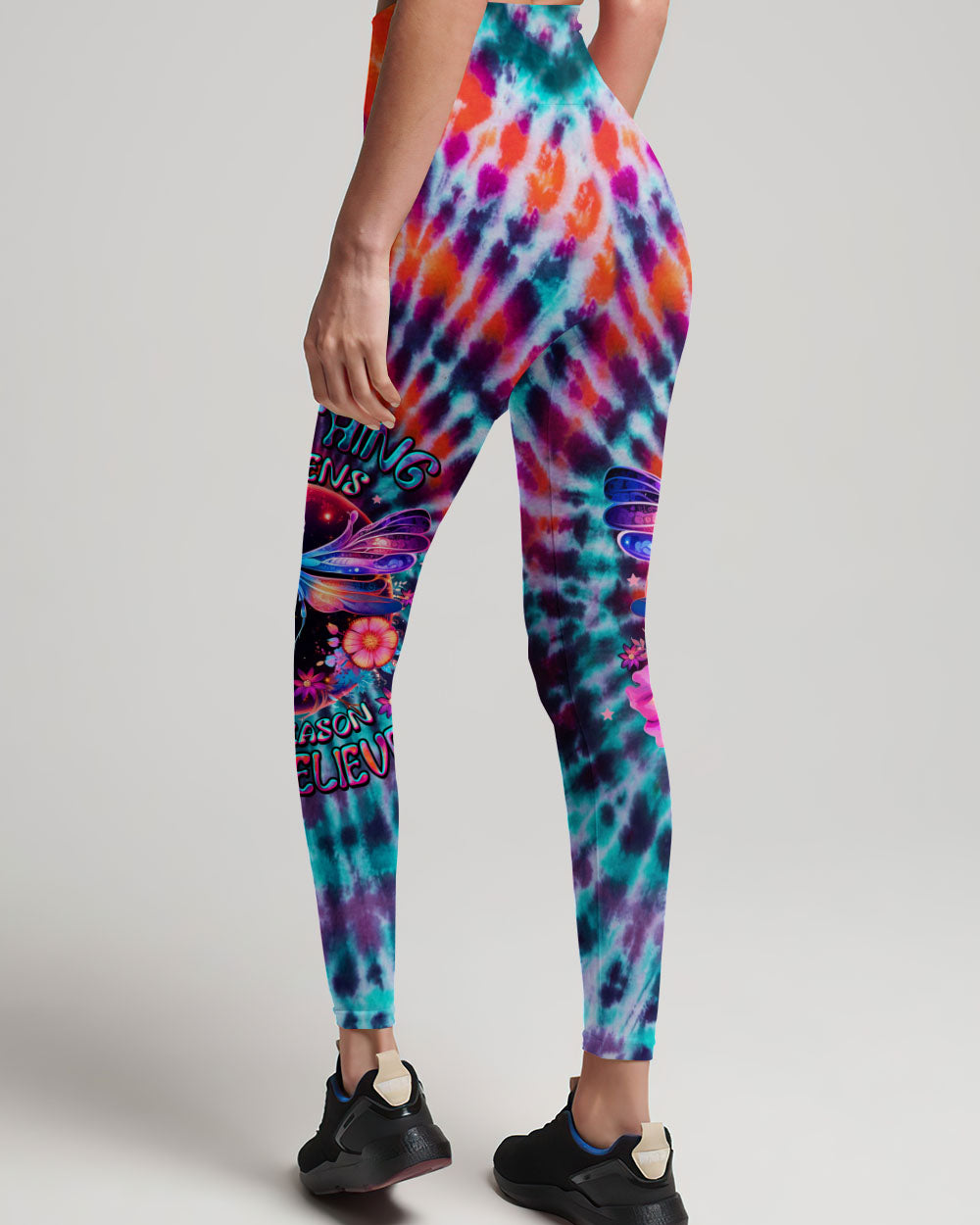 JUST BELIEVE DRAGONFLY TIE DYE ALL OVER PRINT - TLTW2807231
