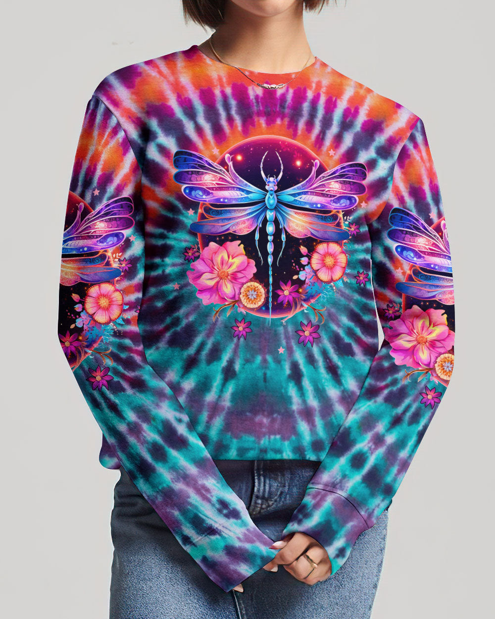 JUST BELIEVE DRAGONFLY TIE DYE ALL OVER PRINT - TLTW2807231