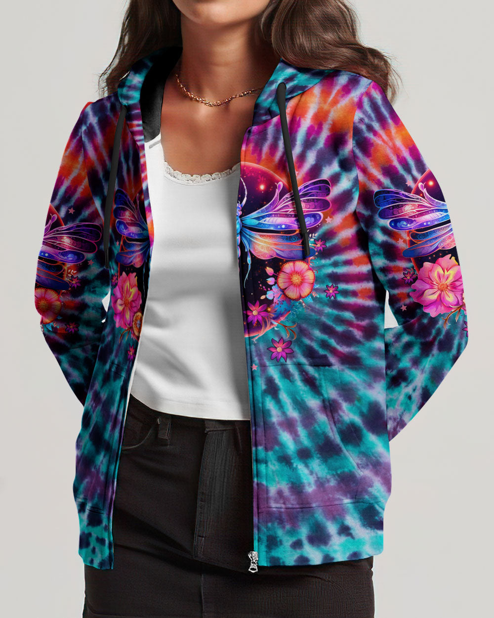 JUST BELIEVE DRAGONFLY TIE DYE ALL OVER PRINT - TLTW2807231