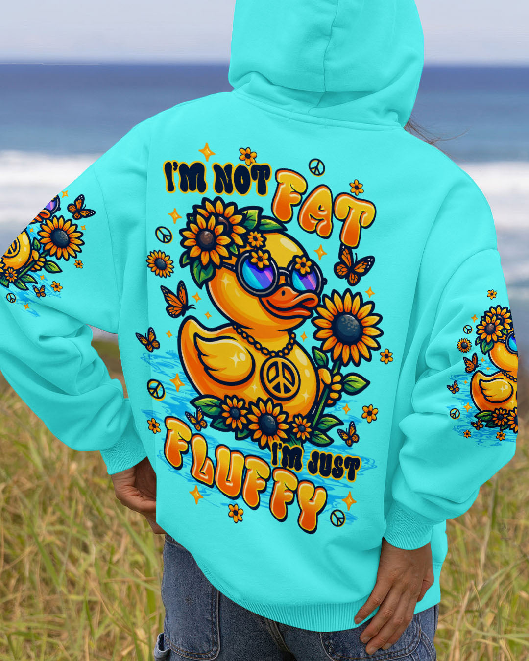 I'M JUST FLUFFY DUCK SUNFLOWER ALL OVER PRINT - TLTW2808252