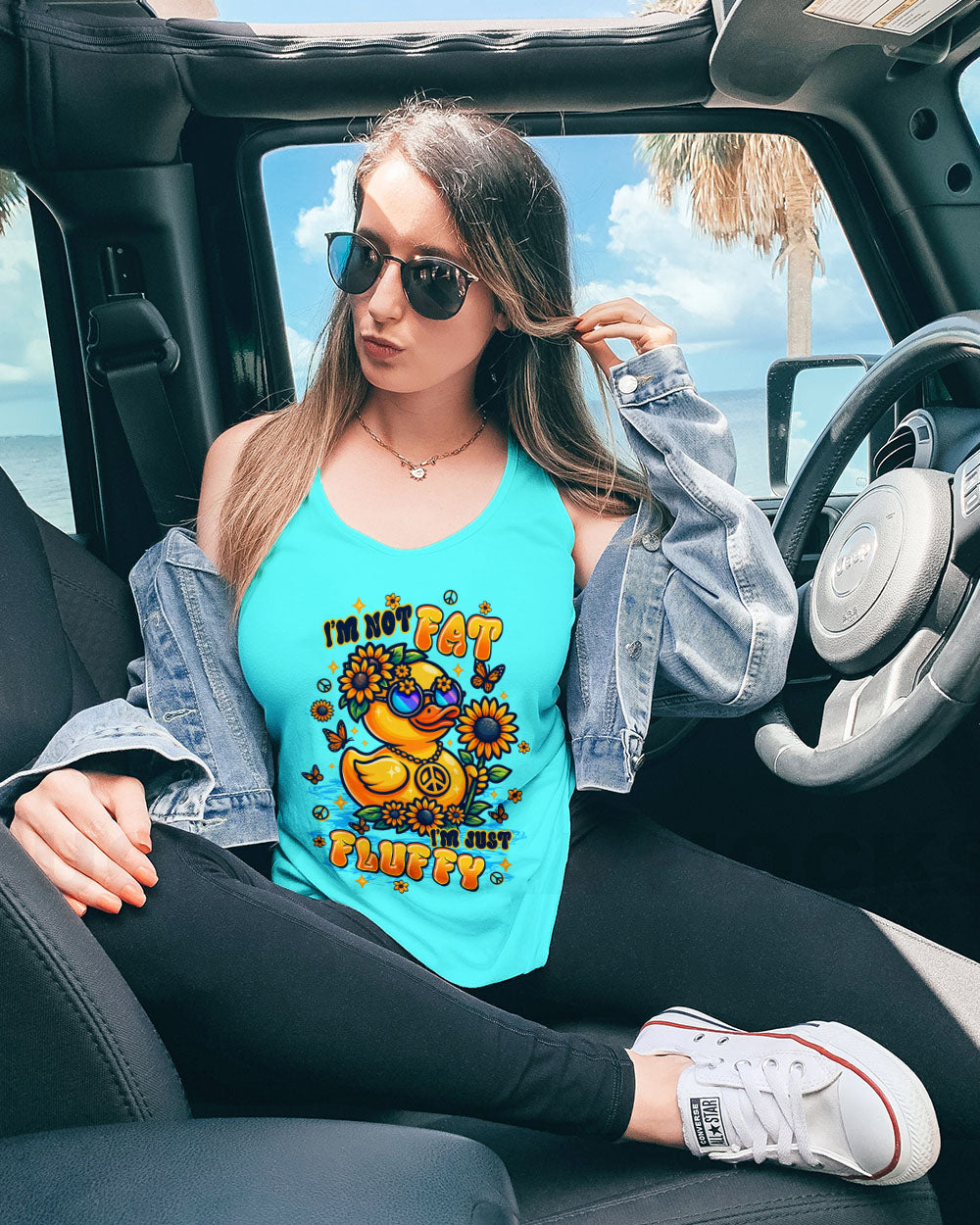 I'M JUST FLUFFY DUCK SUNFLOWER ALL OVER PRINT - TLTW2808252