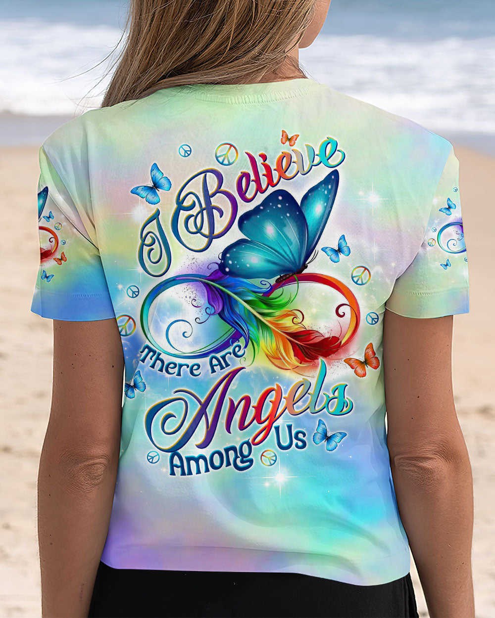 I BELIEVE THERE ARE ANGELS AMONG US BUTTERFLY ALL OVER PRINT - TLTW2811244