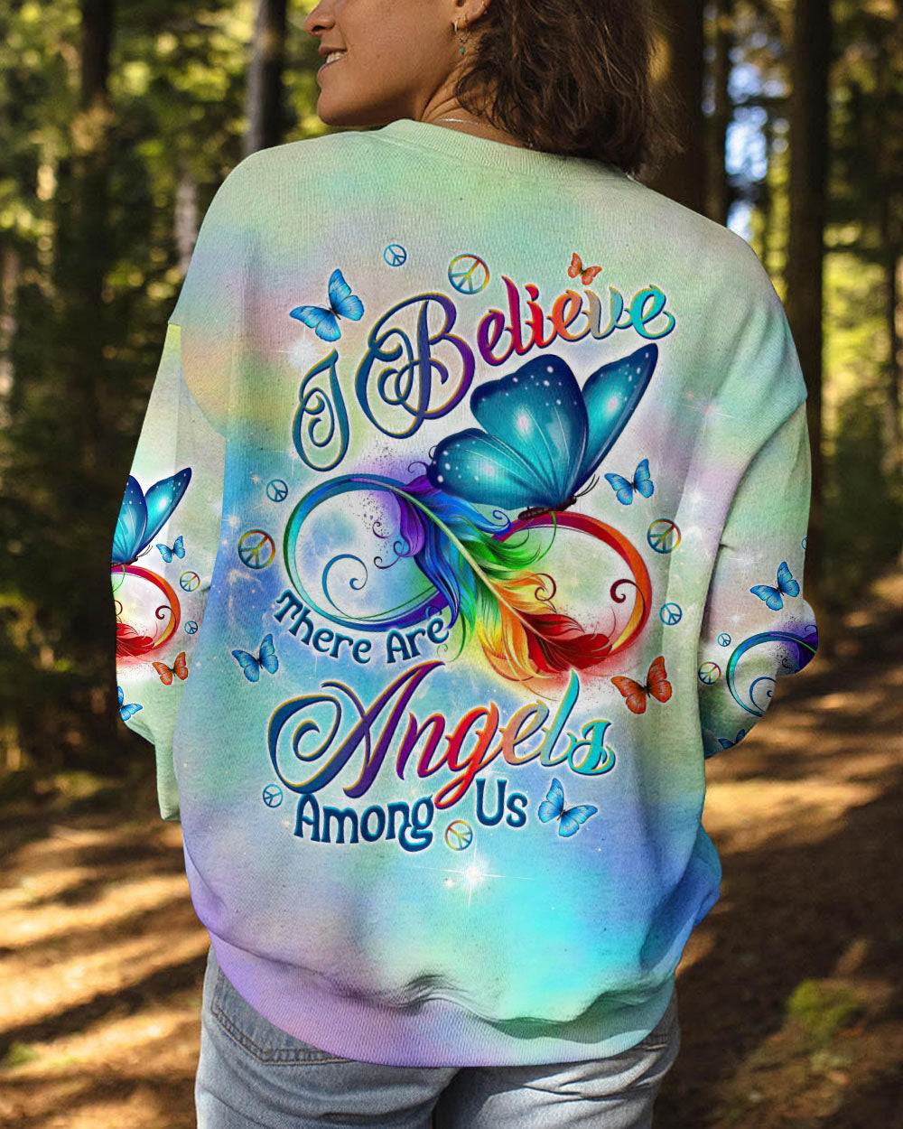 I BELIEVE THERE ARE ANGELS AMONG US BUTTERFLY ALL OVER PRINT - TLTW2811244