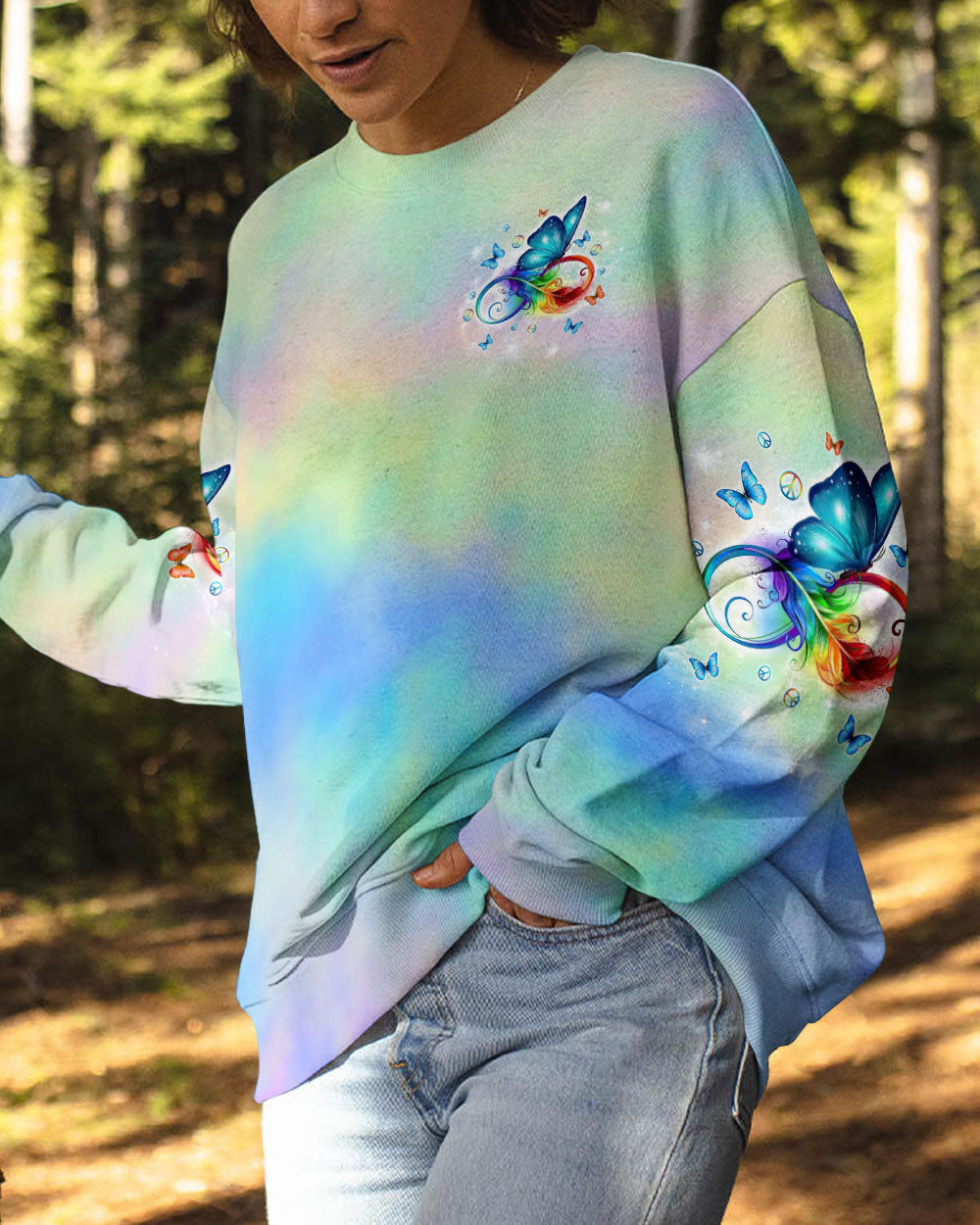 I BELIEVE THERE ARE ANGELS AMONG US BUTTERFLY ALL OVER PRINT - TLTW2811244
