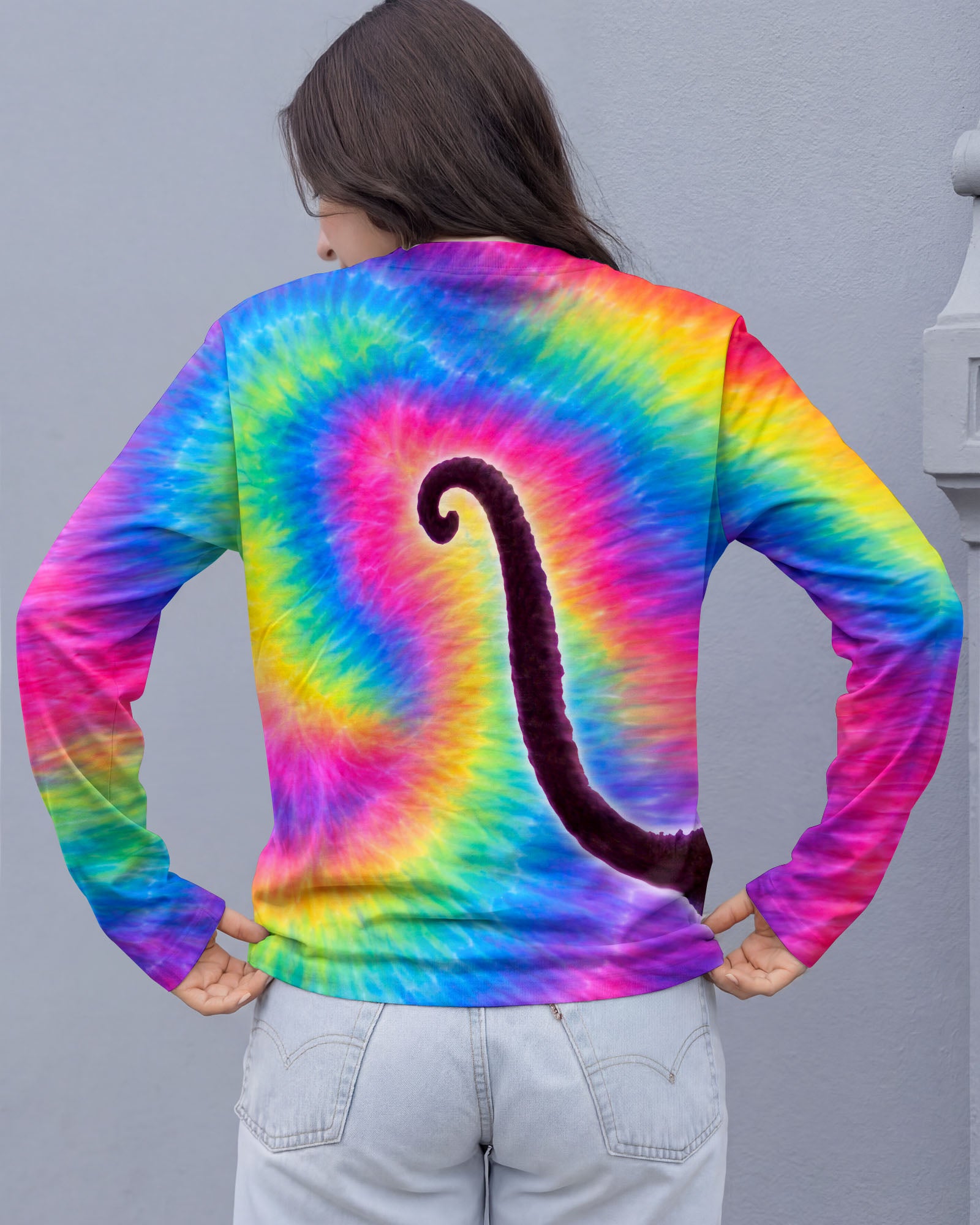 PLAYFUL CAT COLORFUL SWIRL ALL OVER PRINT - TLTW2901261
