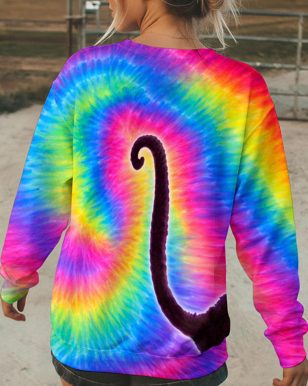PLAYFUL CAT COLORFUL SWIRL ALL OVER PRINT - TLTW2901261