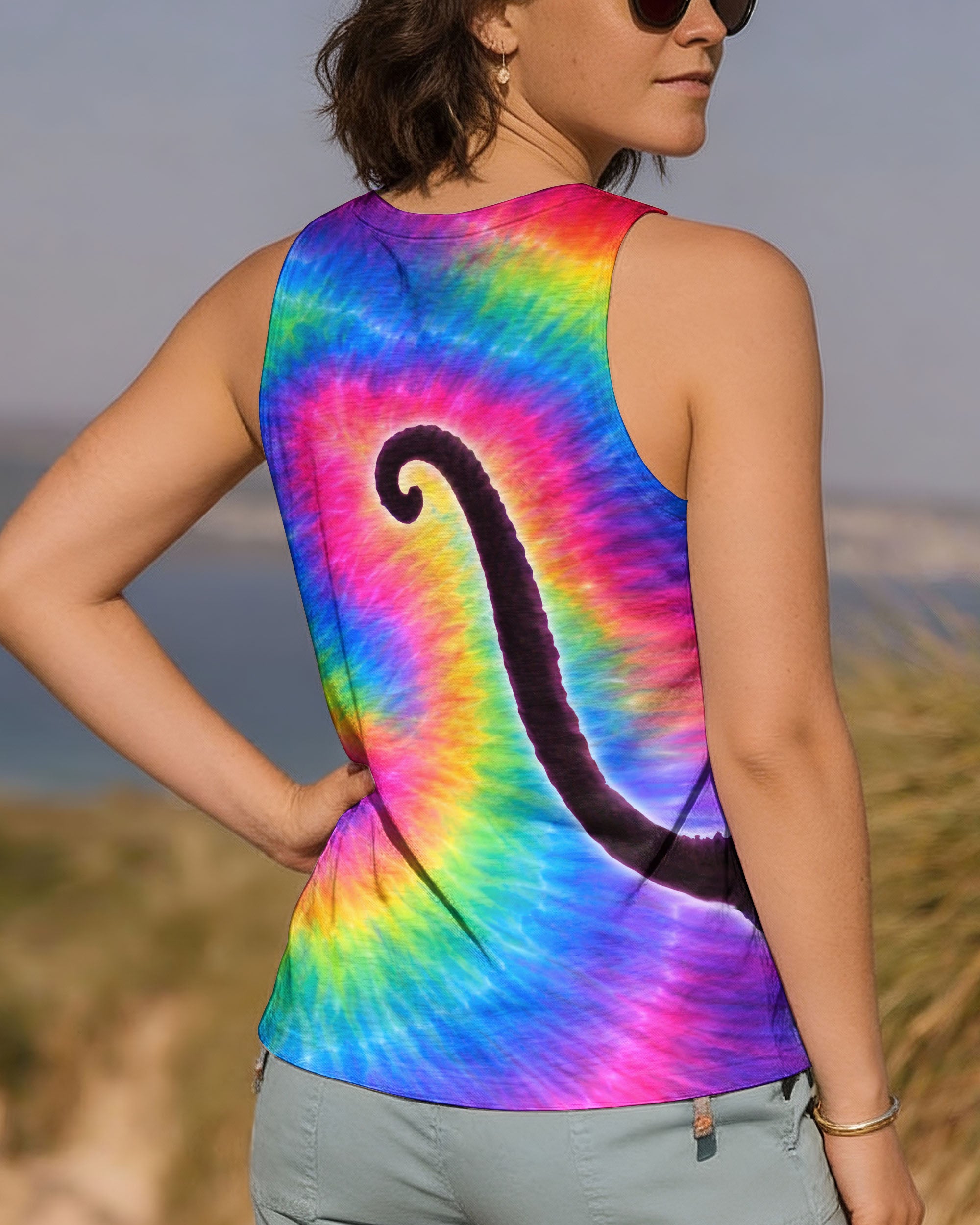 PLAYFUL CAT COLORFUL SWIRL ALL OVER PRINT - TLTW2901261