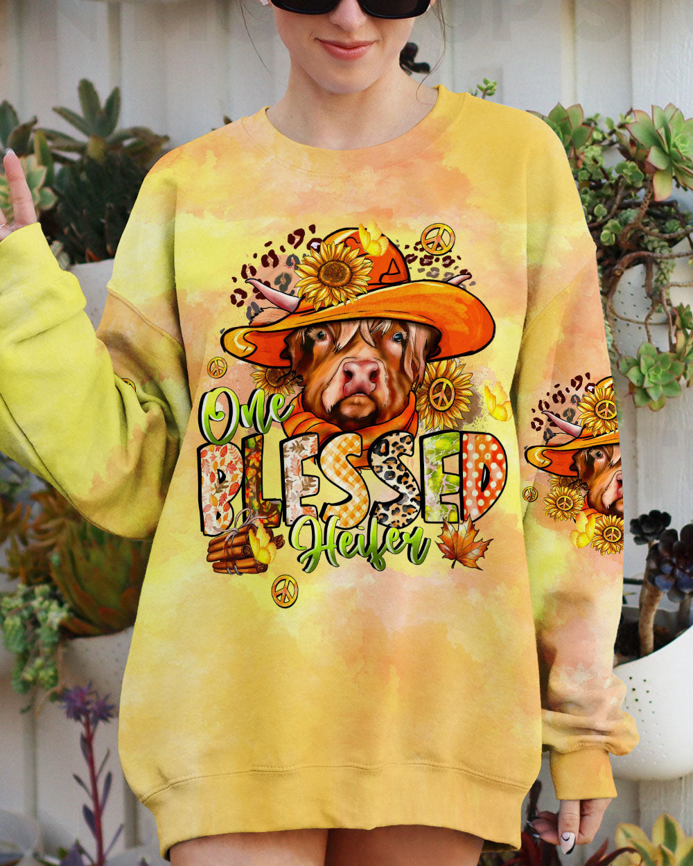 ONE BLESSED HEIFER COW ALL OVER PRINT - TLTW2908235