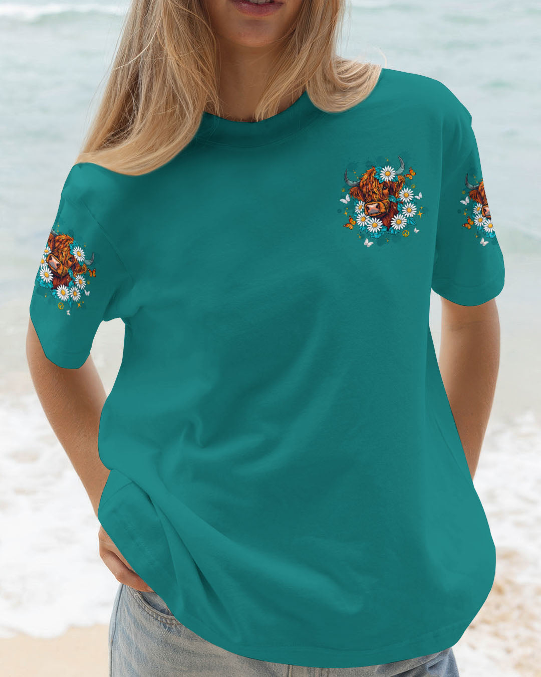 HEIFER SWITCH COW DAISIES ALL OVER PRINT - TLTW2910251