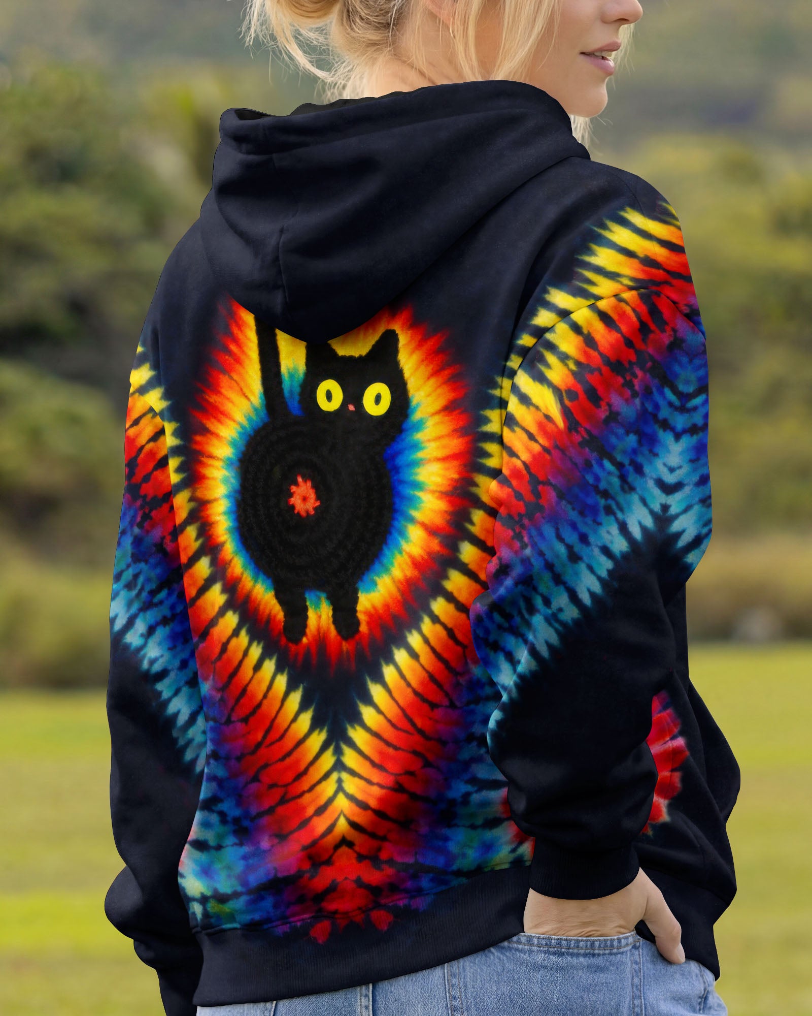 BLACK CAT SWIRL ALL OVER PRINT - TLTW3001262
