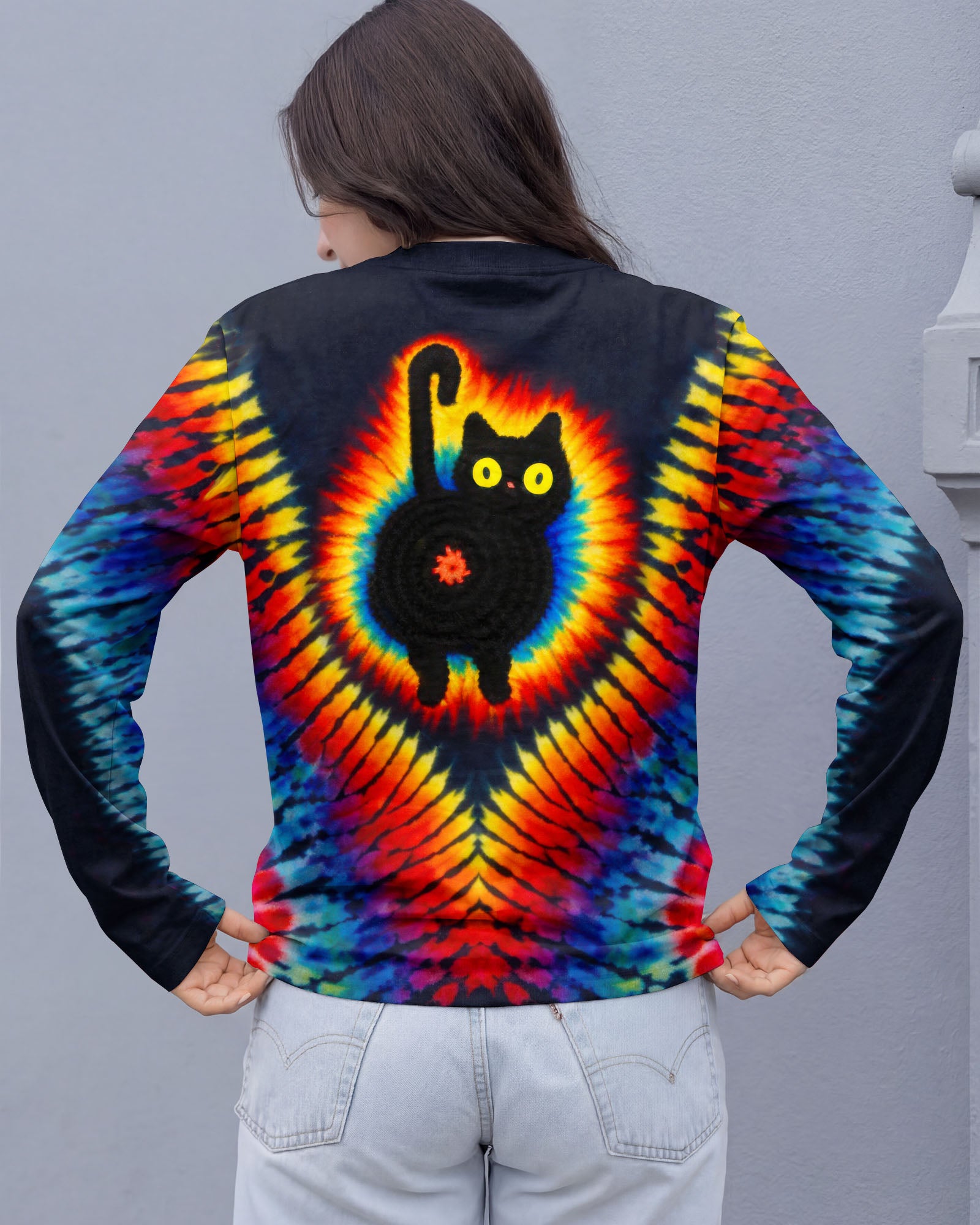 BLACK CAT SWIRL ALL OVER PRINT - TLTW3001262