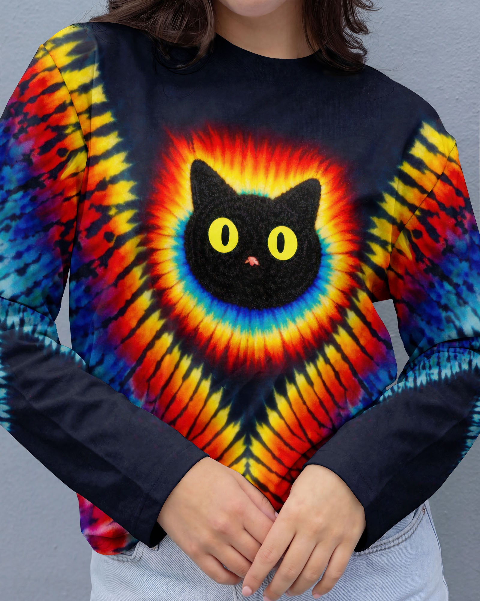 BLACK CAT SWIRL ALL OVER PRINT - TLTW3001262