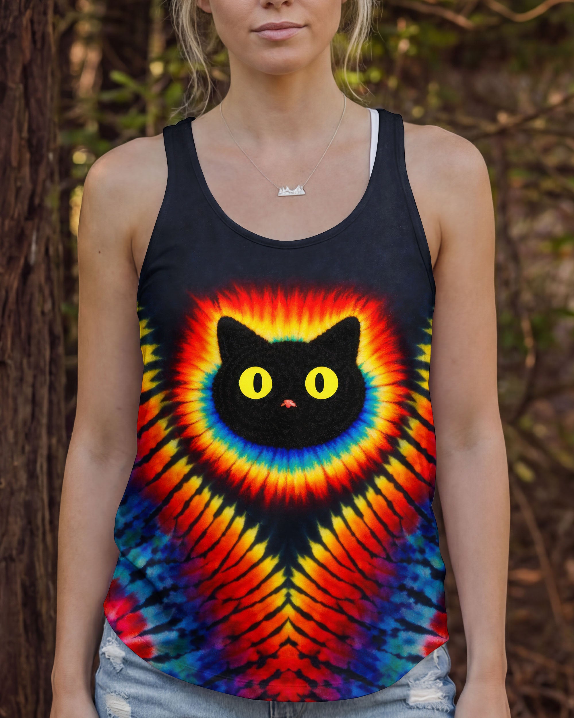 BLACK CAT SWIRL ALL OVER PRINT - TLTW3001262