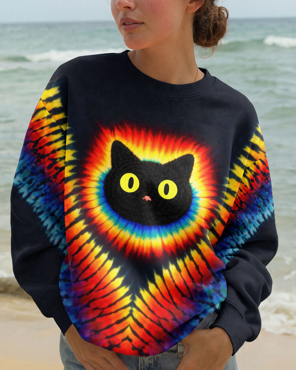 BLACK CAT SWIRL ALL OVER PRINT - TLTW3001262