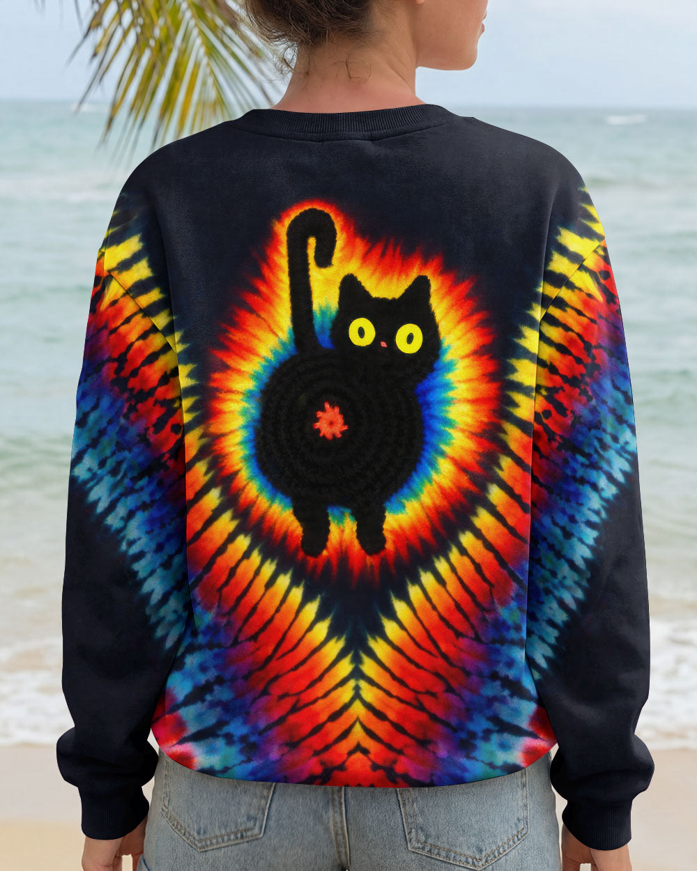 BLACK CAT SWIRL ALL OVER PRINT - TLTW3001262