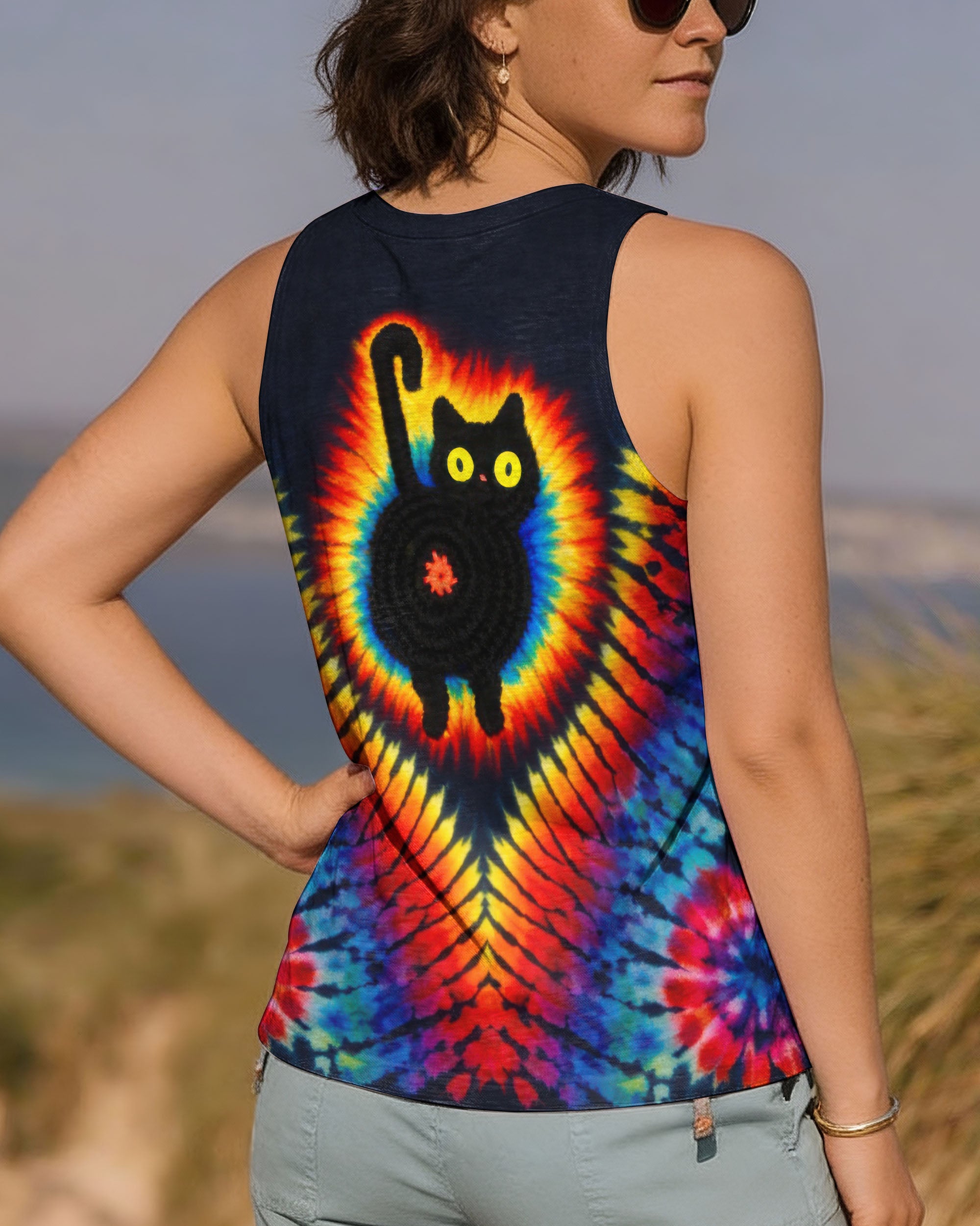 BLACK CAT SWIRL ALL OVER PRINT - TLTW3001262
