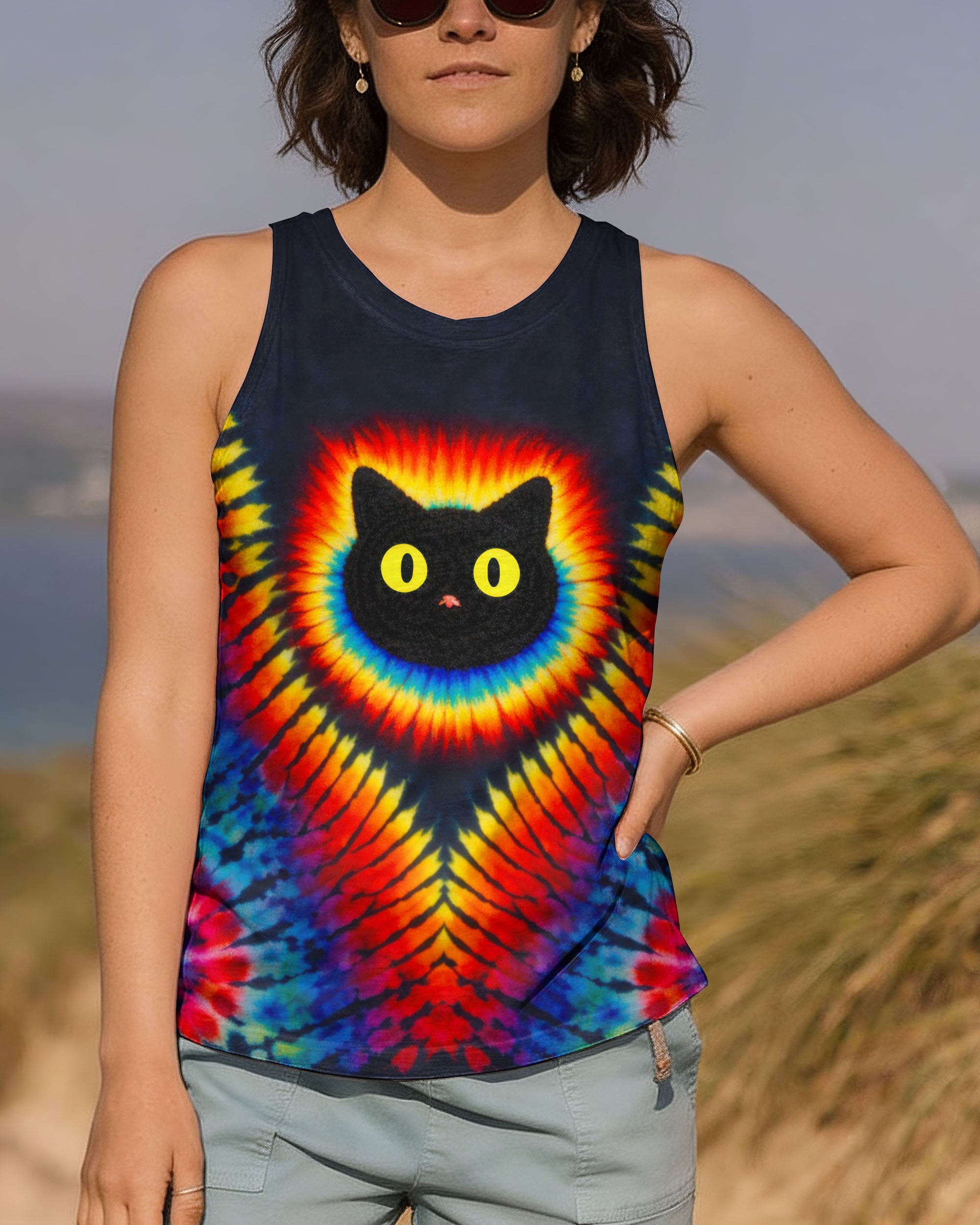 BLACK CAT SWIRL ALL OVER PRINT - TLTW3001262