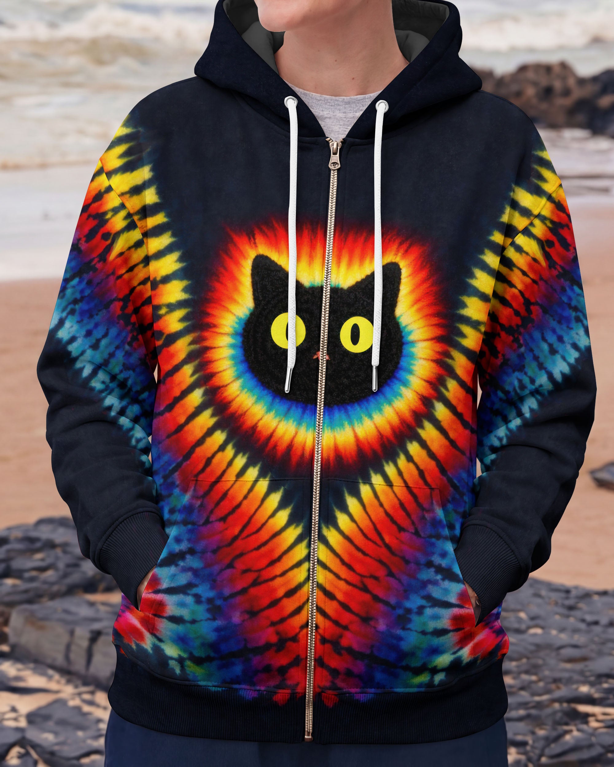 BLACK CAT SWIRL ALL OVER PRINT - TLTW3001262