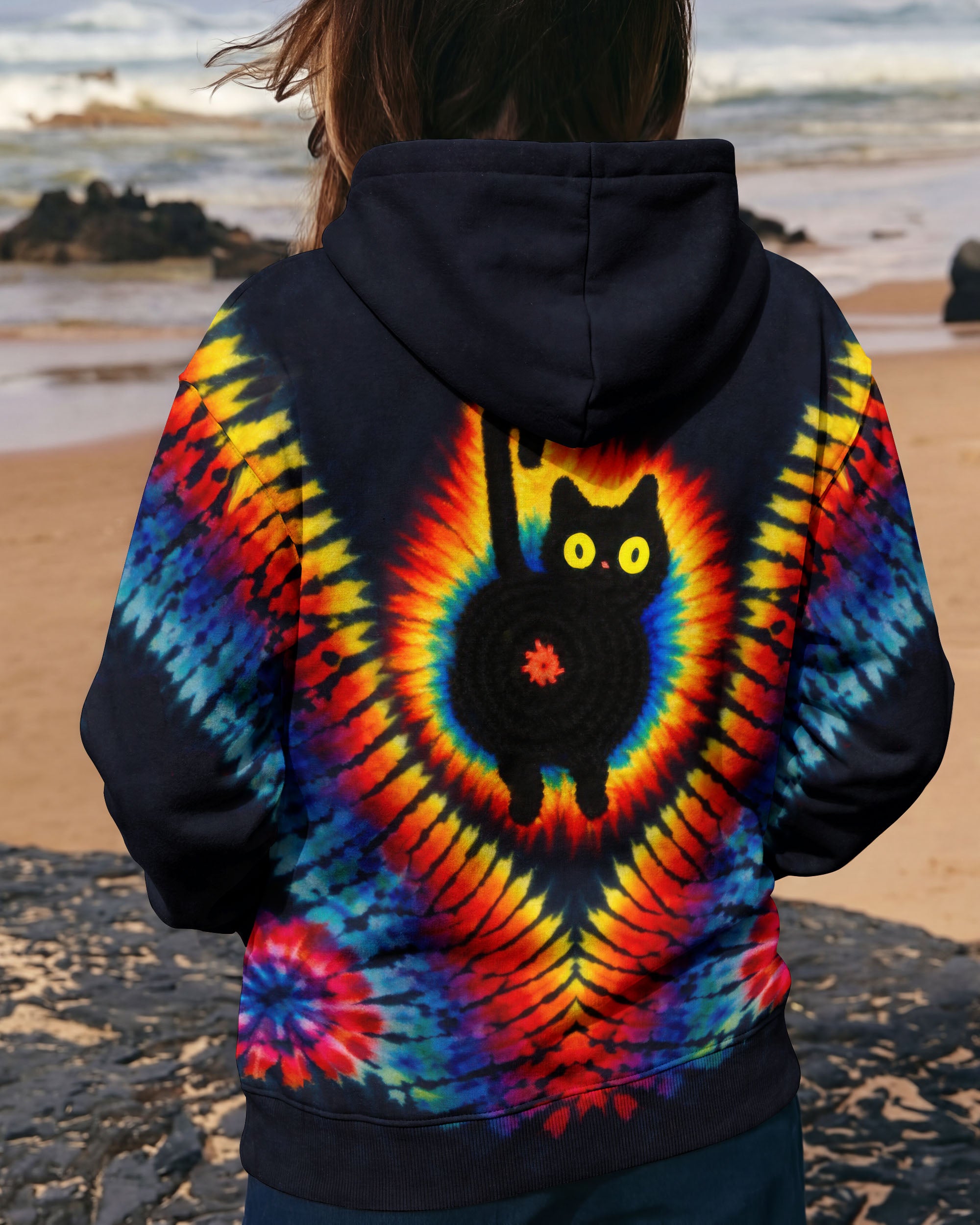 BLACK CAT SWIRL ALL OVER PRINT - TLTW3001262