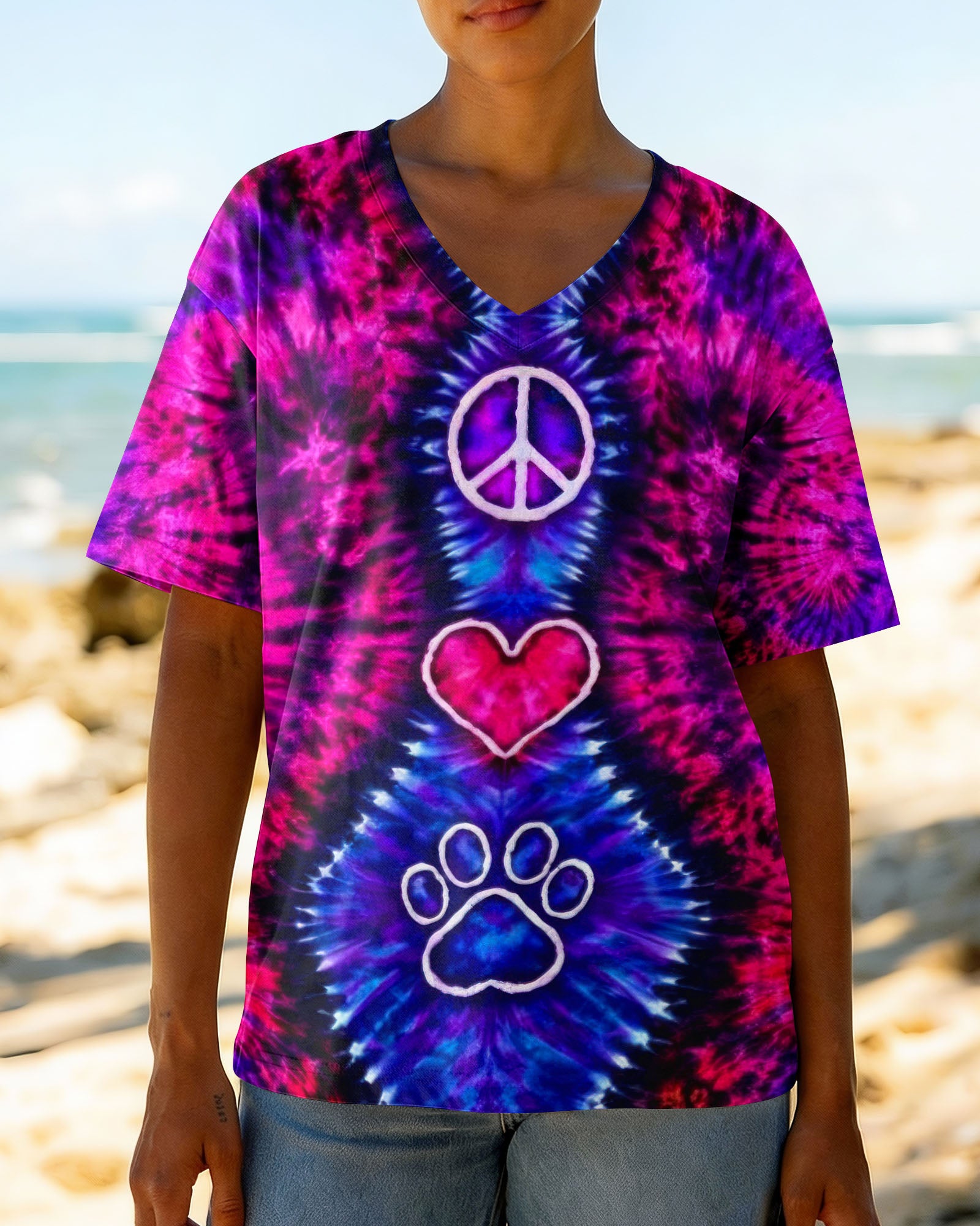 PEACE LOVE PAW PRINT SWIRL ALL OVER PRINT - TLTW3003264