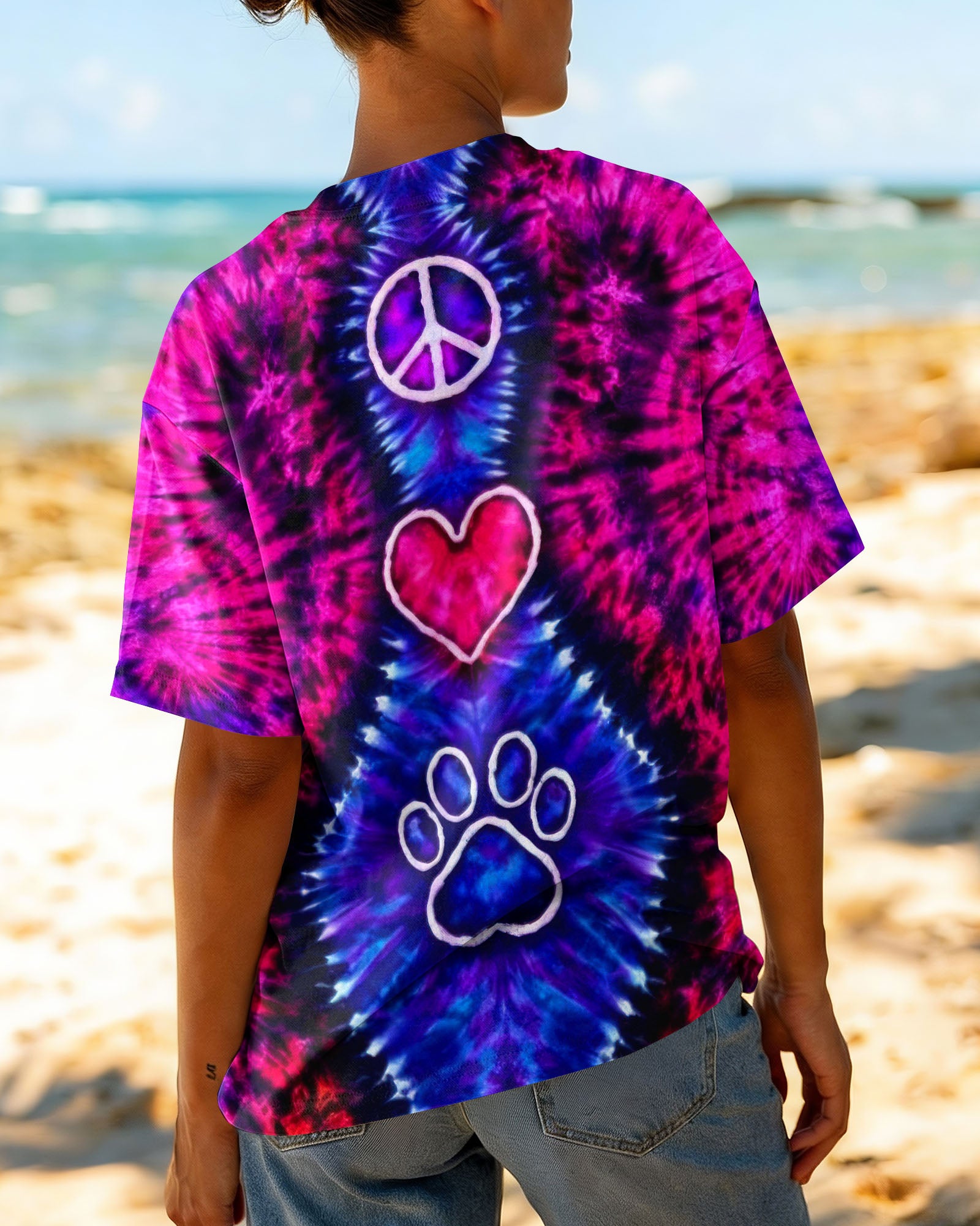 PEACE LOVE PAW PRINT SWIRL ALL OVER PRINT - TLTW3003264