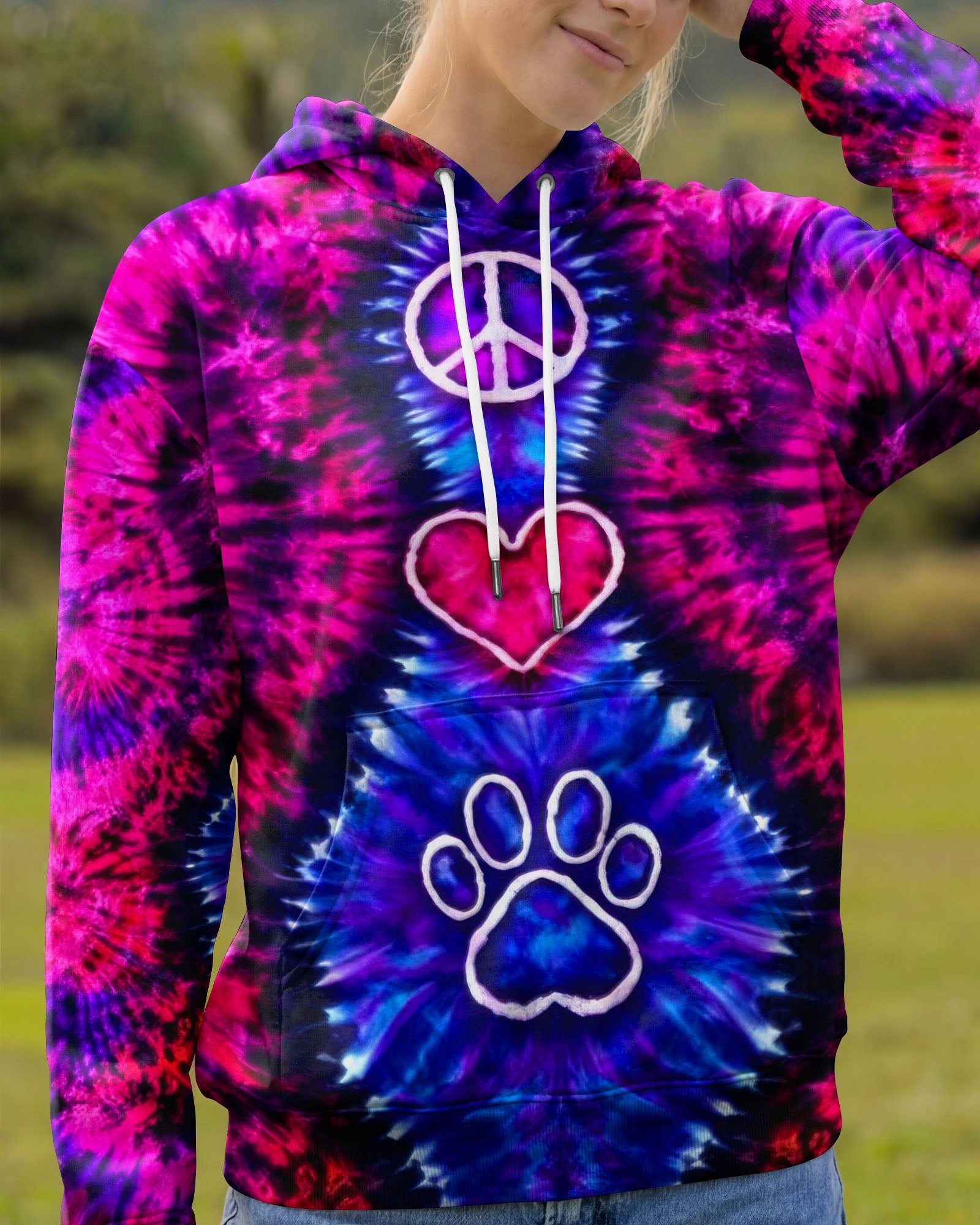 PEACE LOVE PAW PRINT SWIRL ALL OVER PRINT - TLTW3003264