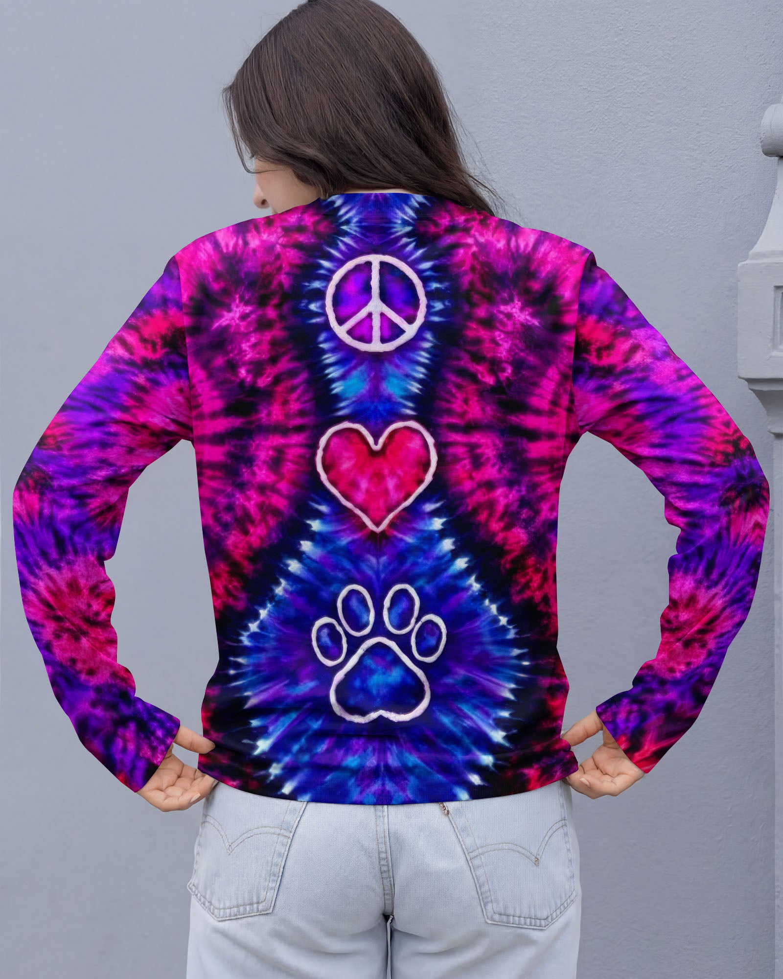 PEACE LOVE PAW PRINT SWIRL ALL OVER PRINT - TLTW3003264