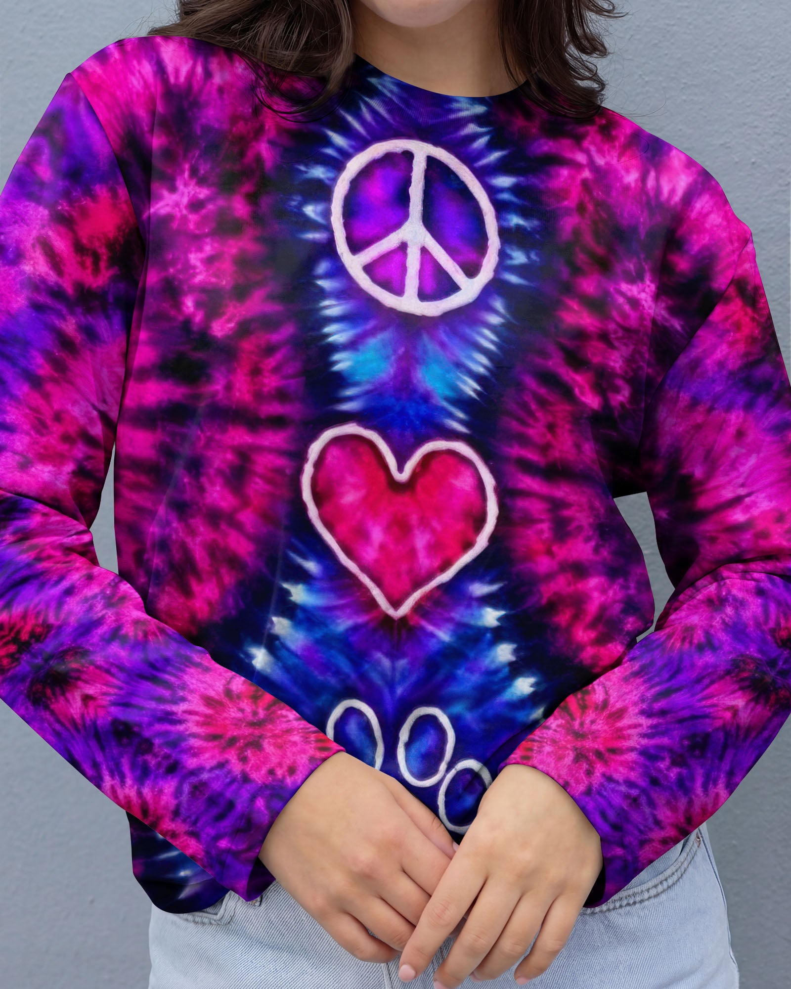 PEACE LOVE PAW PRINT SWIRL ALL OVER PRINT - TLTW3003264