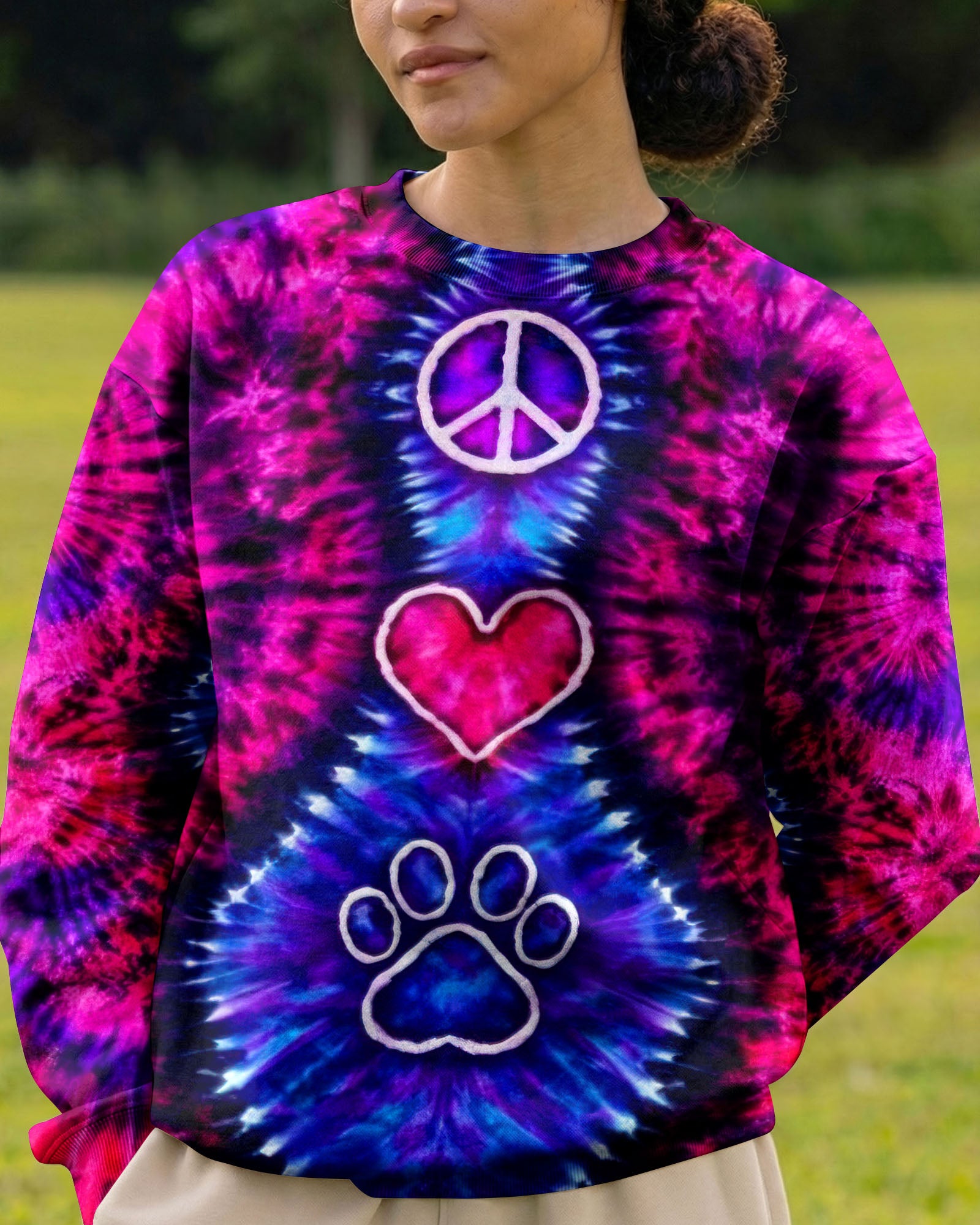 PEACE LOVE PAW PRINT SWIRL ALL OVER PRINT - TLTW3003264