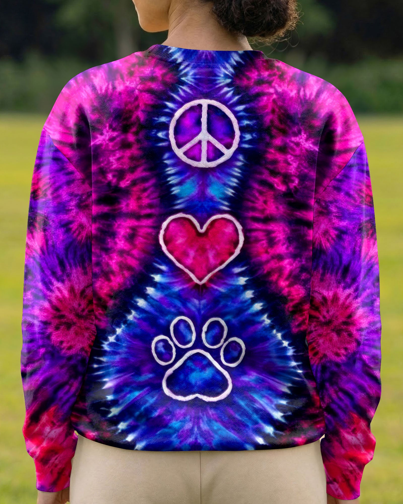 PEACE LOVE PAW PRINT SWIRL ALL OVER PRINT - TLTW3003264