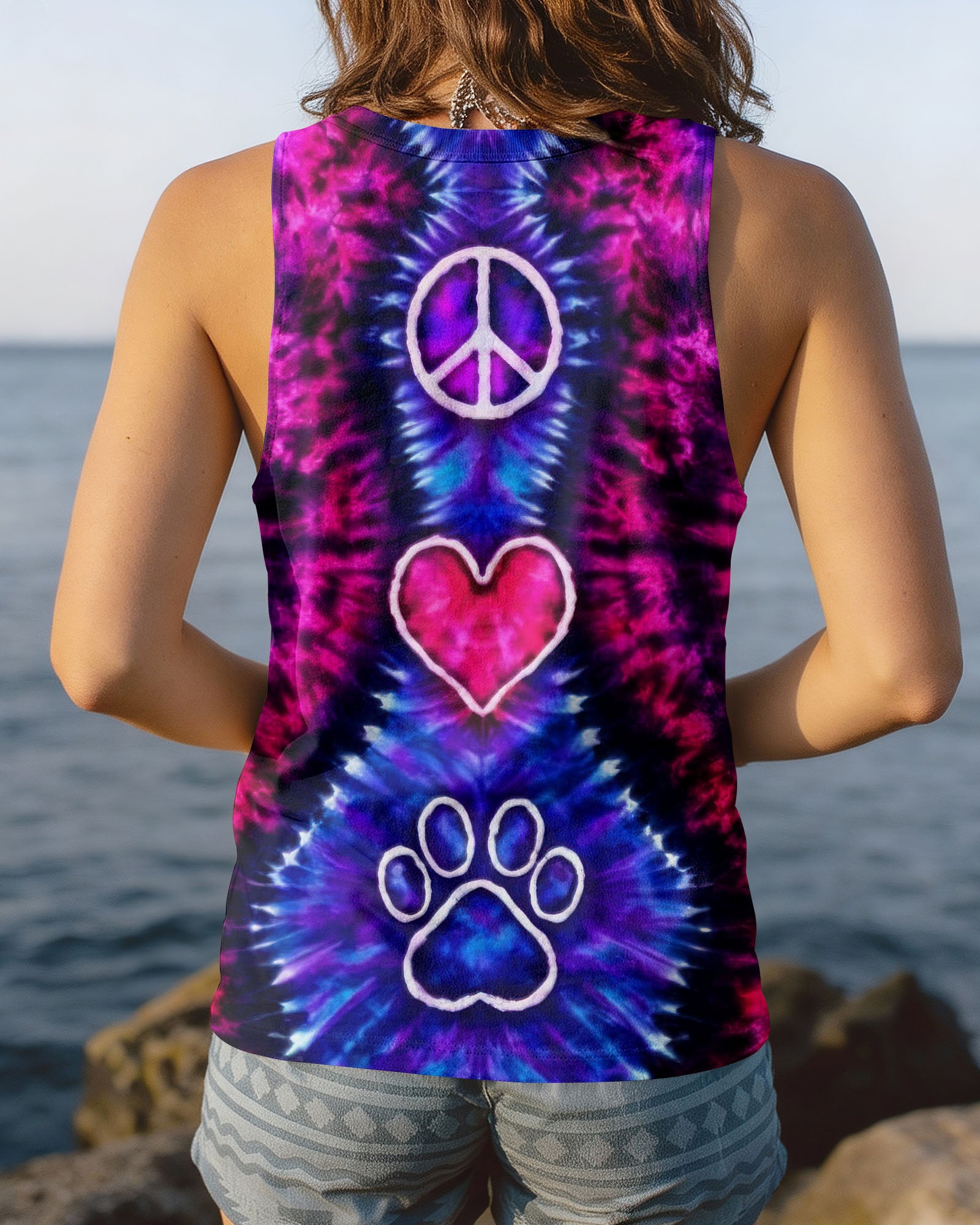 PEACE LOVE PAW PRINT SWIRL ALL OVER PRINT - TLTW3003264