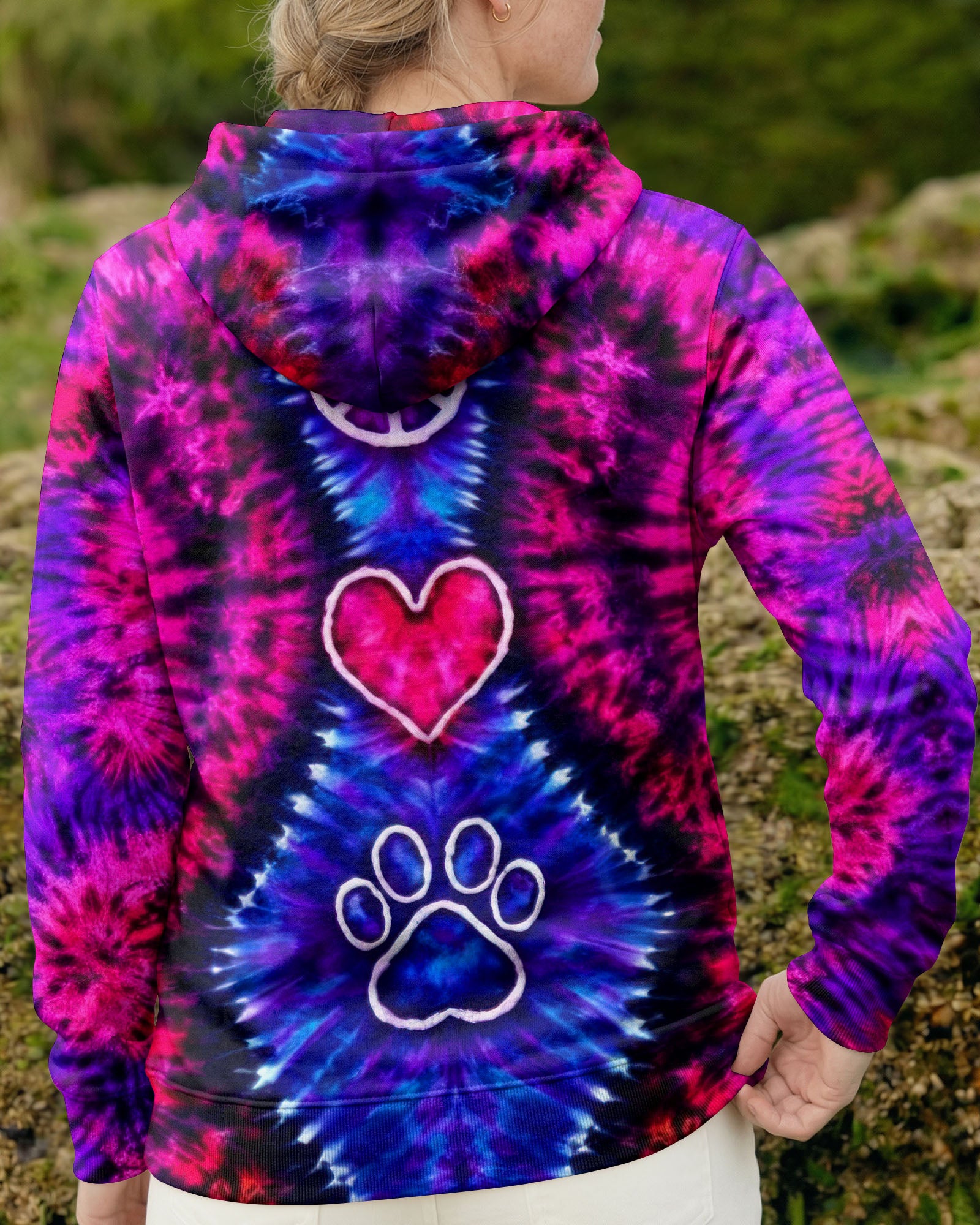 PEACE LOVE PAW PRINT SWIRL ALL OVER PRINT - TLTW3003264