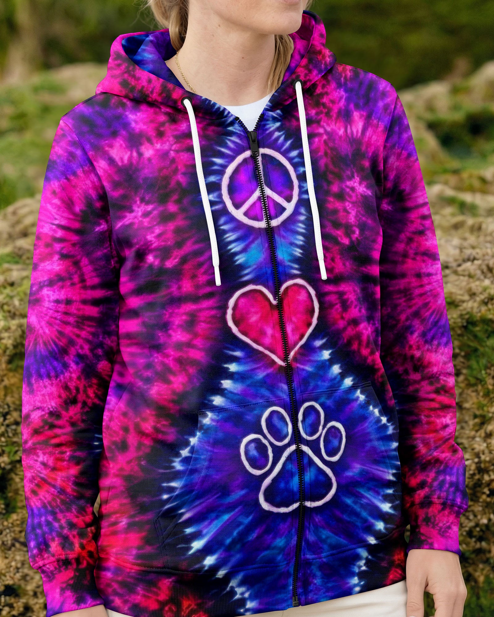 PEACE LOVE PAW PRINT SWIRL ALL OVER PRINT - TLTW3003264