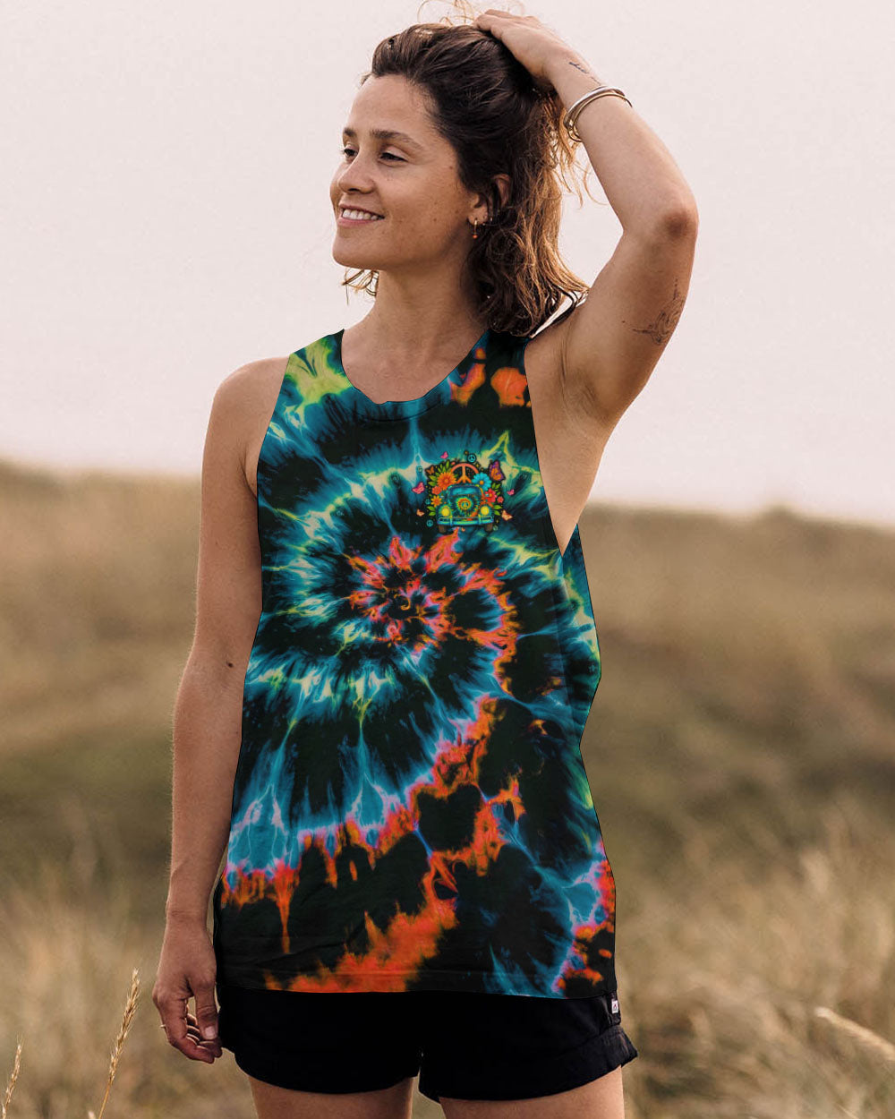 RUNNING AGAINST THE WIND CAR TIE DYE ALL OVER PRINT - TLTW3010253
