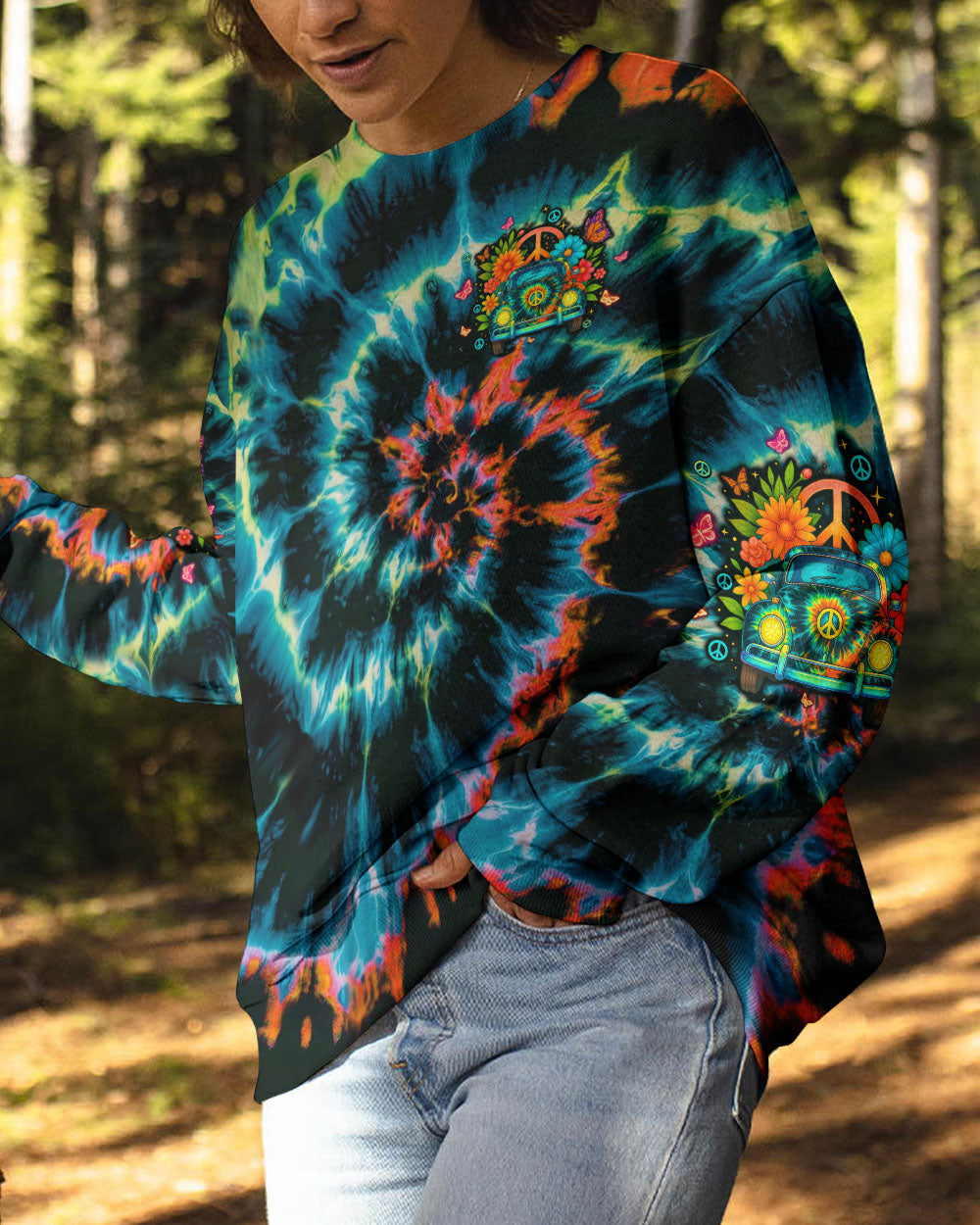 RUNNING AGAINST THE WIND CAR TIE DYE ALL OVER PRINT - TLTW3010253