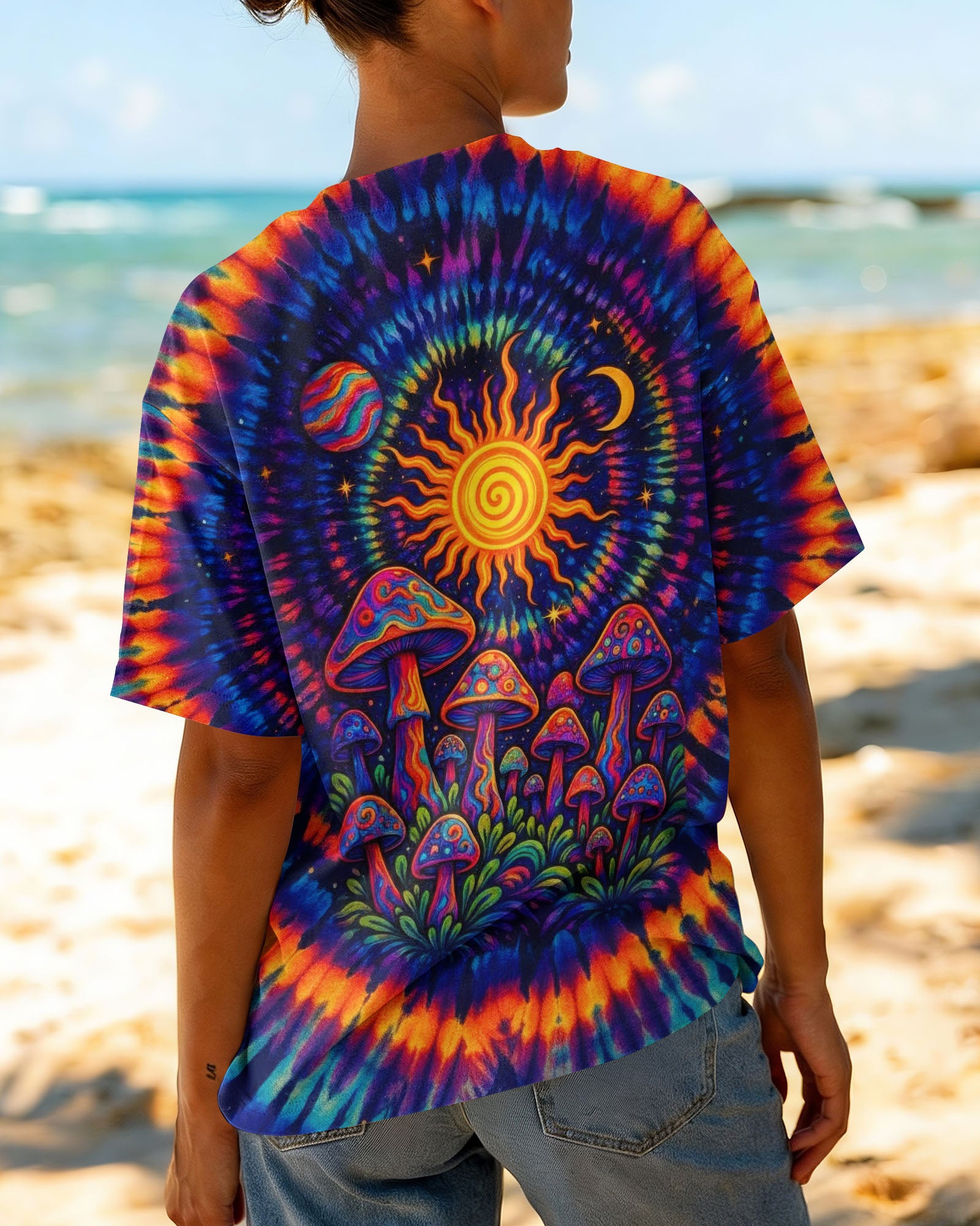 MUSHROOM SUN & MOON SWIRL ALL OVER PRINT  - TLTW3101262
