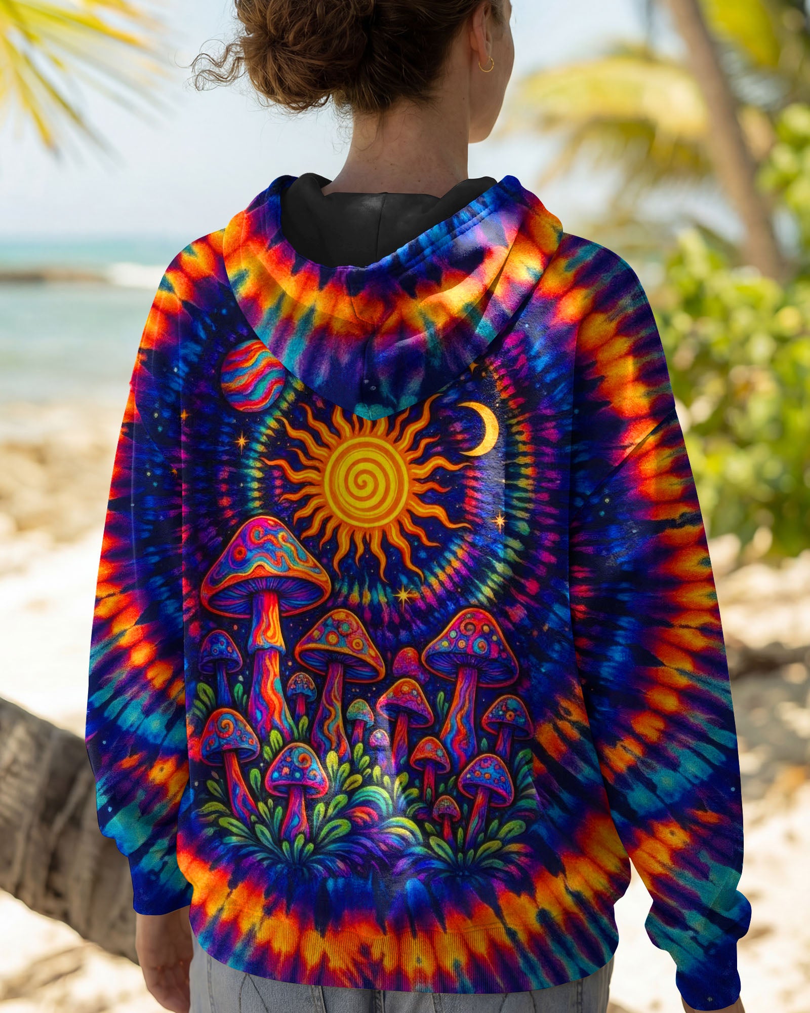 MUSHROOM SUN & MOON SWIRL ALL OVER PRINT  - TLTW3101262