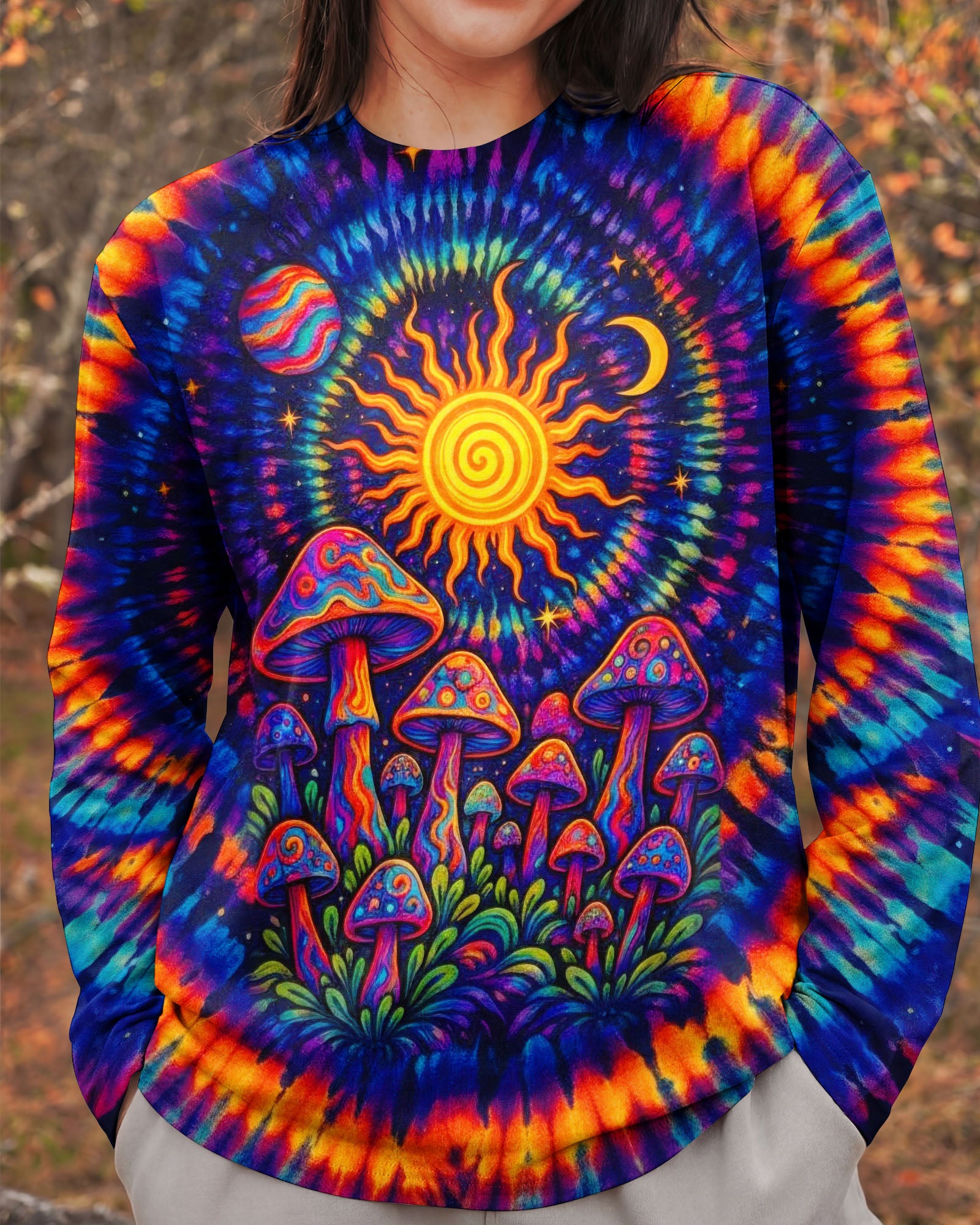 MUSHROOM SUN & MOON SWIRL ALL OVER PRINT  - TLTW3101262