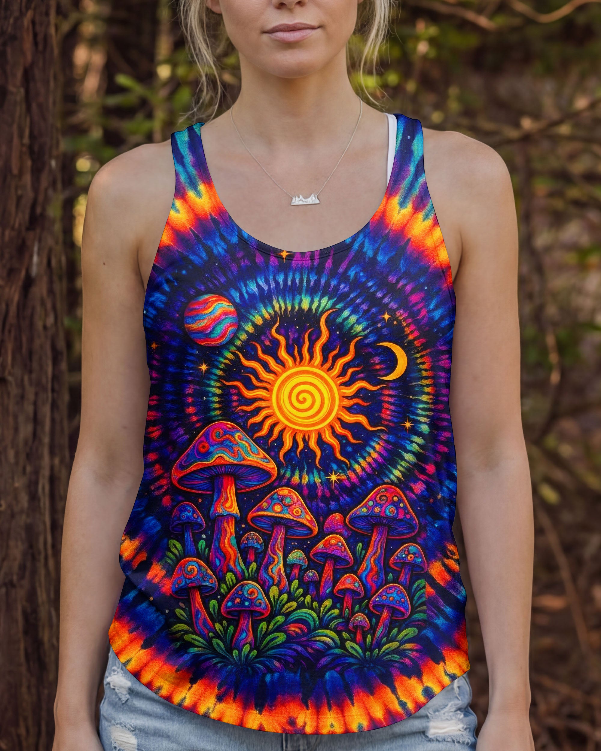 MUSHROOM SUN & MOON SWIRL ALL OVER PRINT  - TLTW3101262